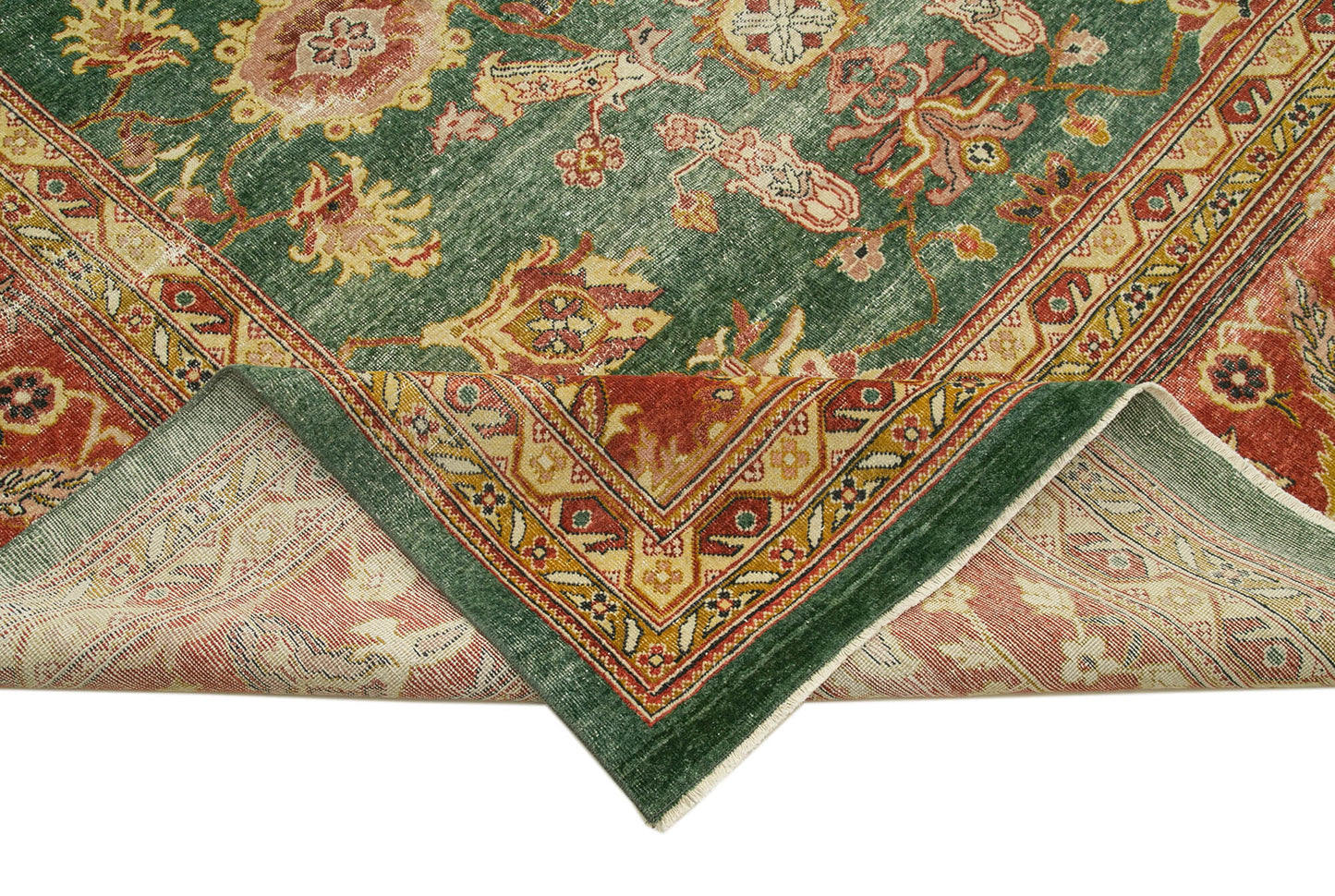 13x18 Green Oushak Rug - 36029