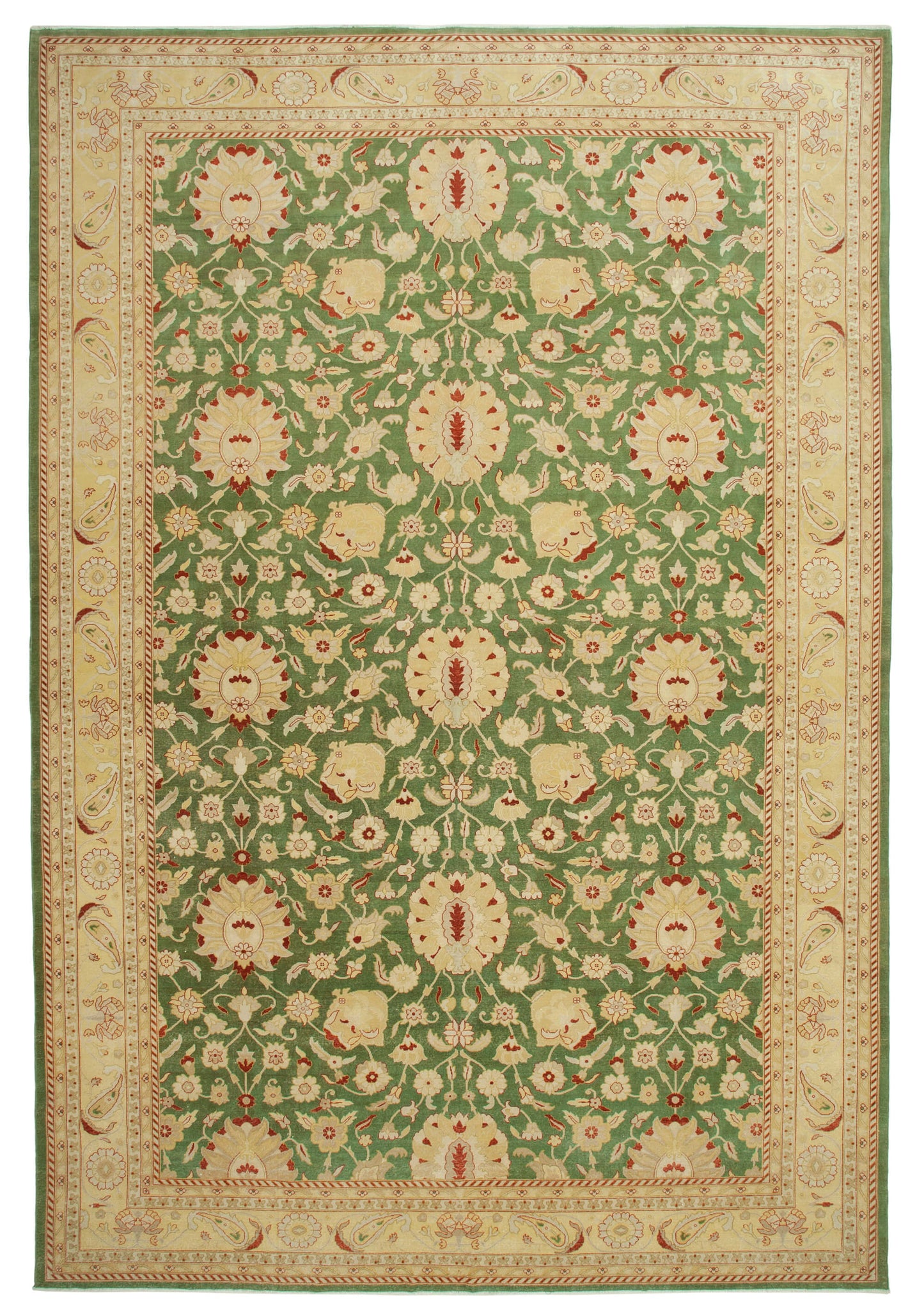 12x18 Green Oushak Rug - 36030