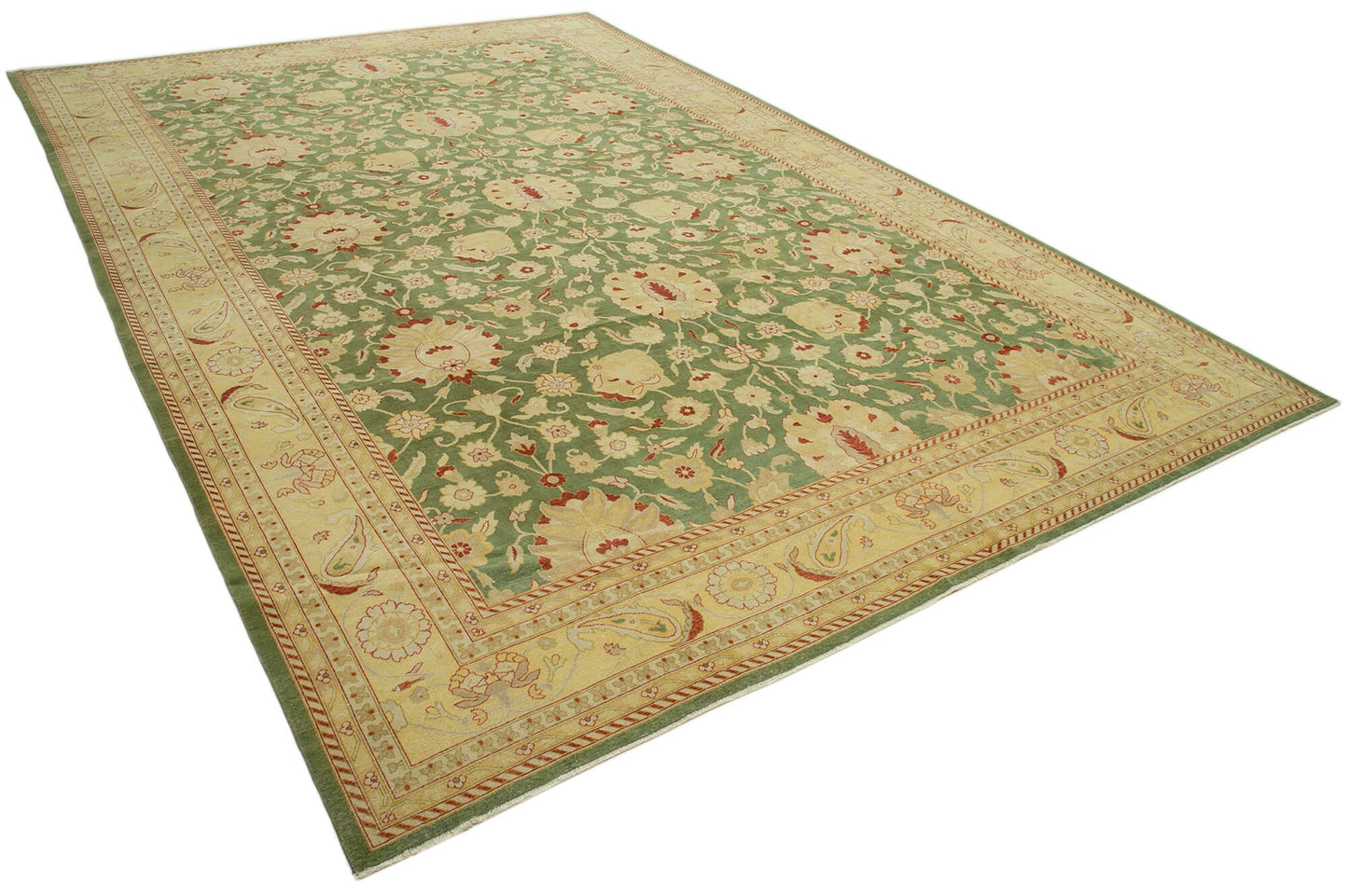 12x18 Green Oushak Rug - 36030