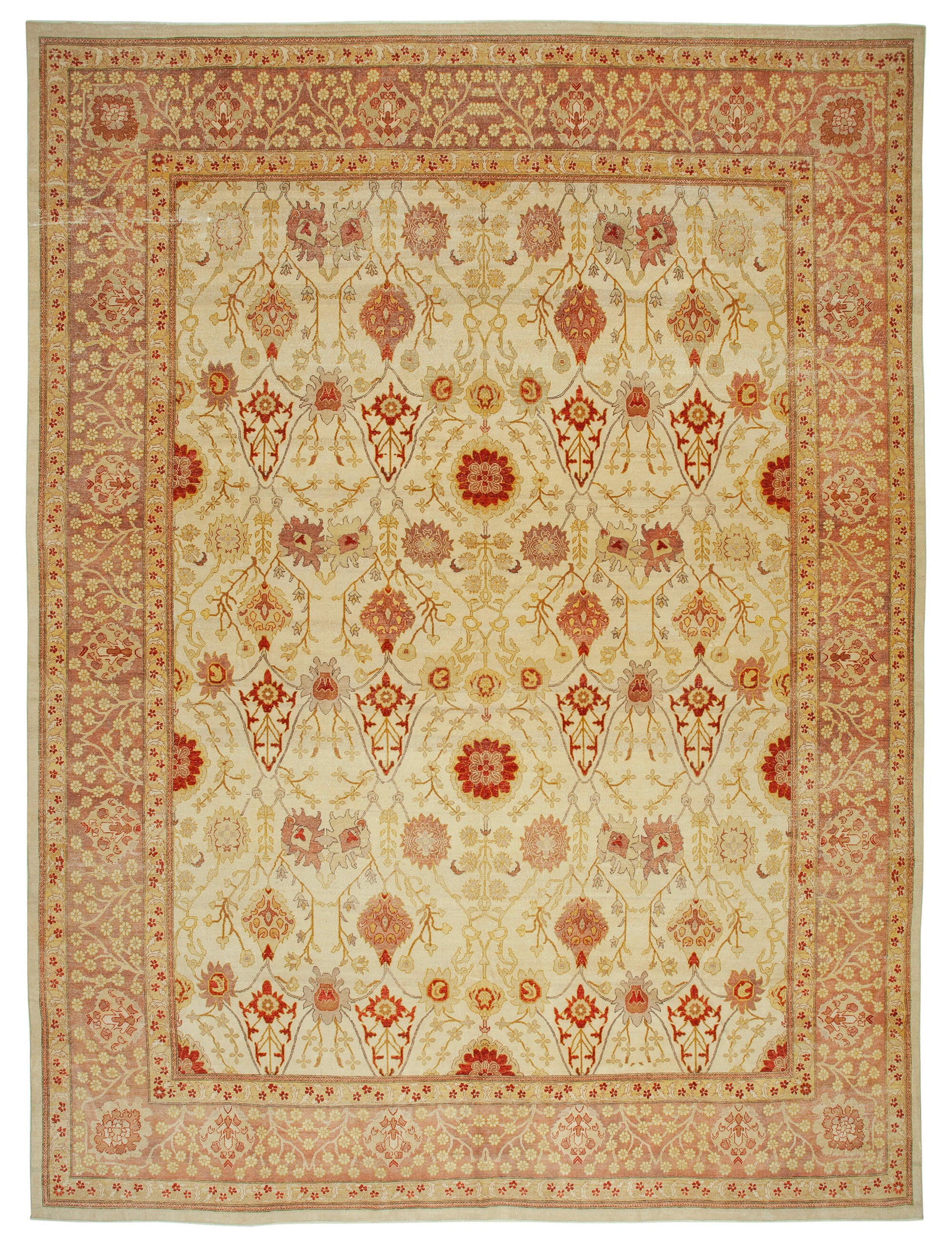 13x18 Beige Oushak Rug - 36034