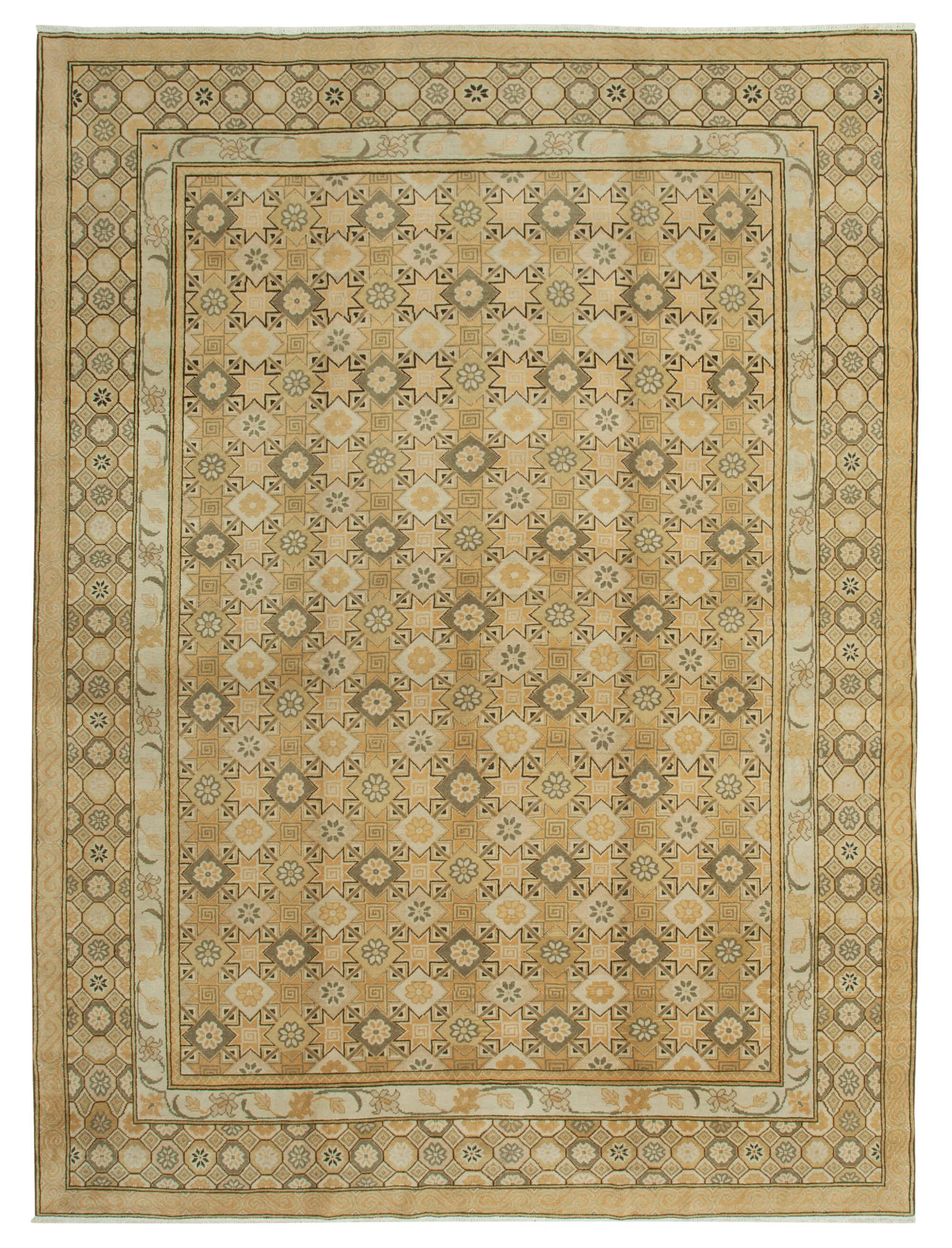 10x14 Beige Oushak Rug - 36060