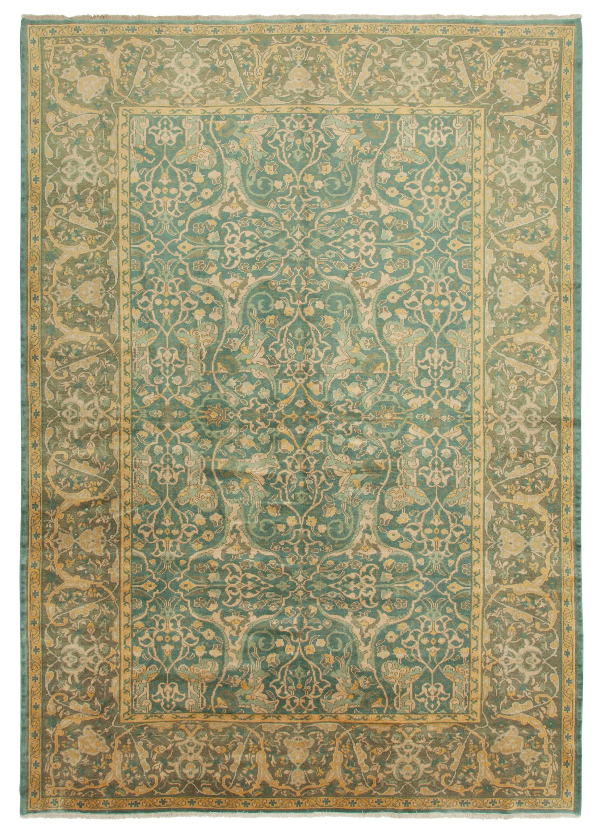 9x13 Green Oushak Rug - 36079