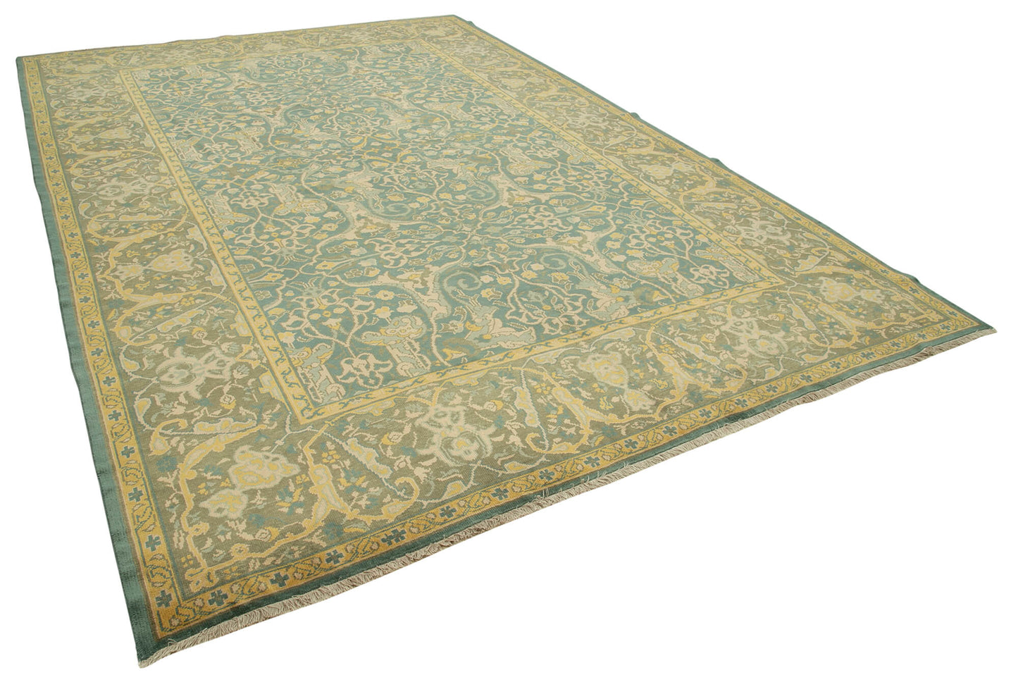 9x13 Green Oushak Rug - 36079