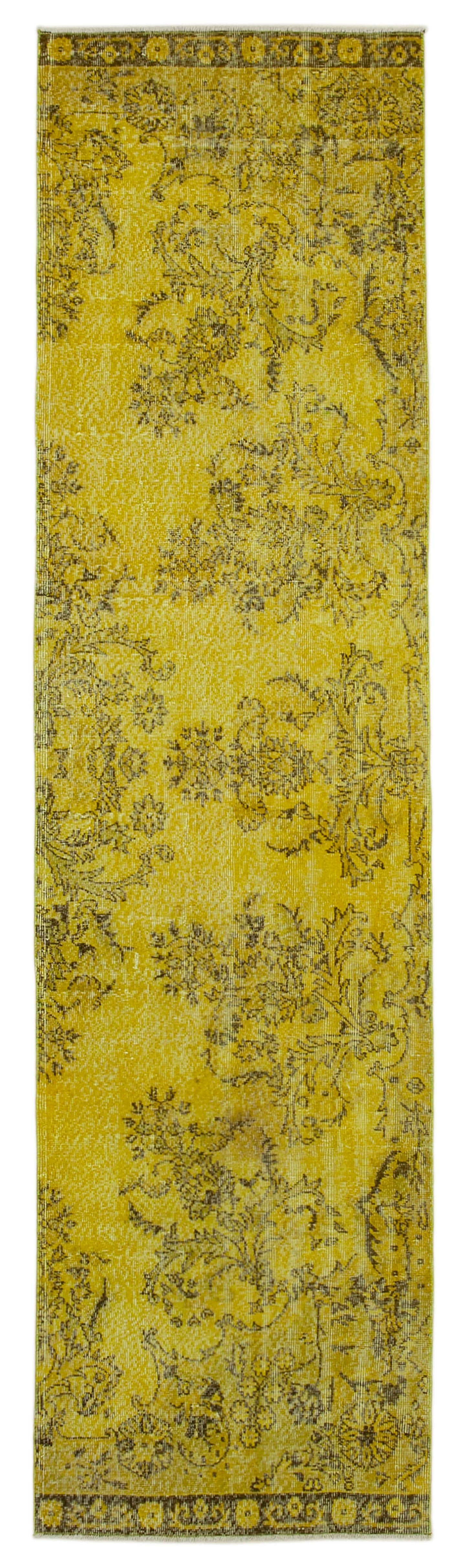 3x11 Yellow Overdyed Runner Rug - 37109