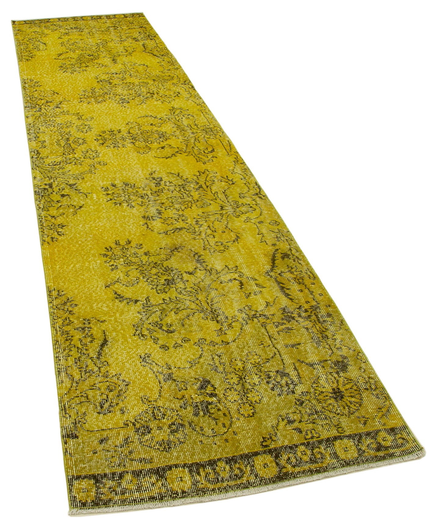 3x11 Yellow Overdyed Runner Rug - 37109