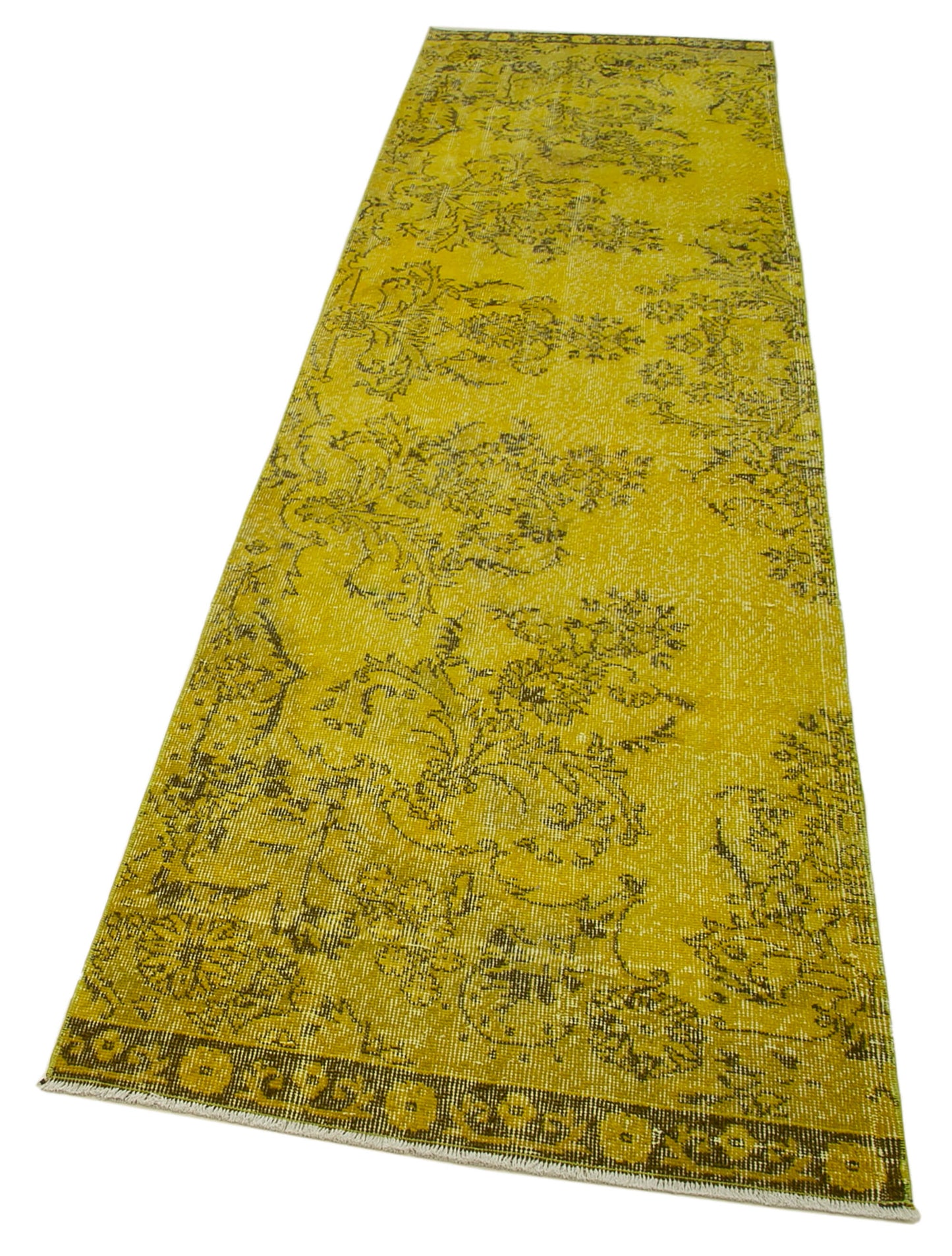 3x11 Yellow Overdyed Runner Rug - 37109