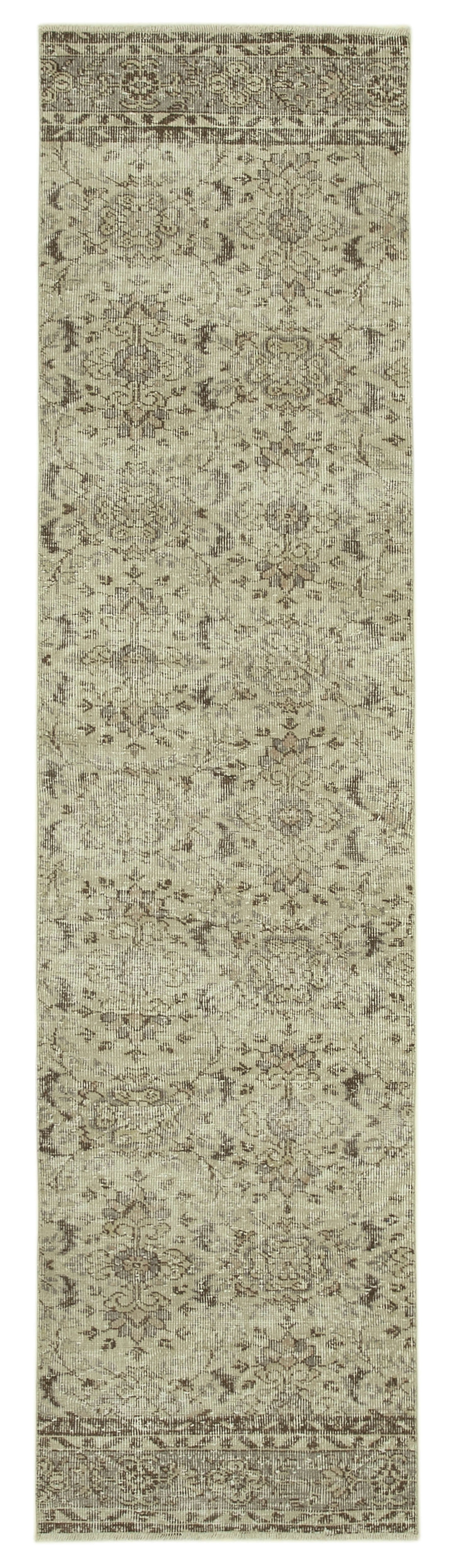 3x11 Beige Overdyed Runner Rug - 37118