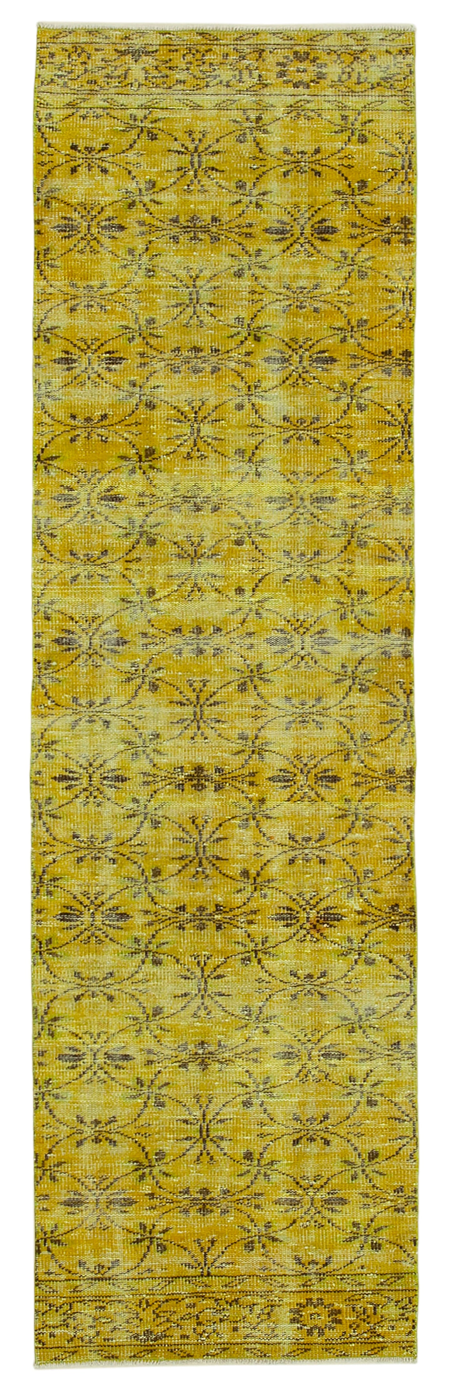 3x9 Yellow Overdyed Runner Rug - 37175