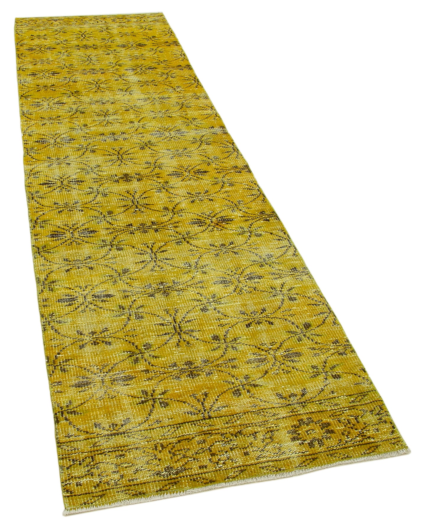 3x9 Yellow Overdyed Runner Rug - 37175