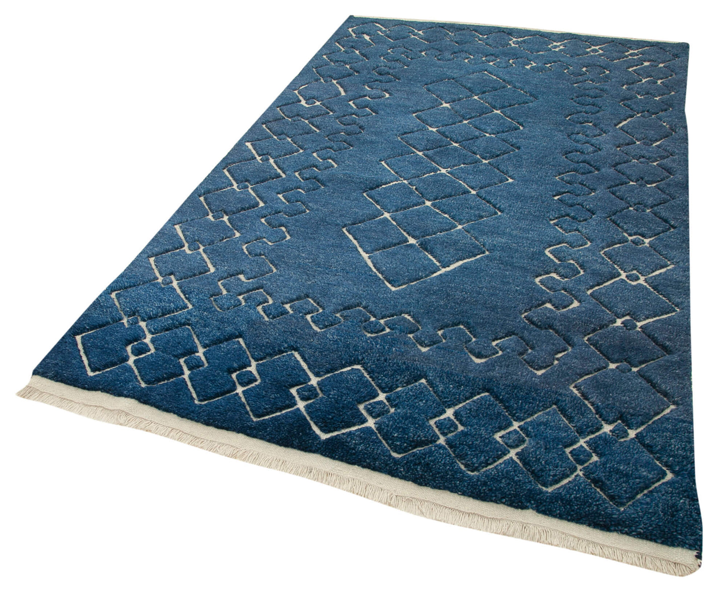 5x8 Blue Moroccan Rug - 37318