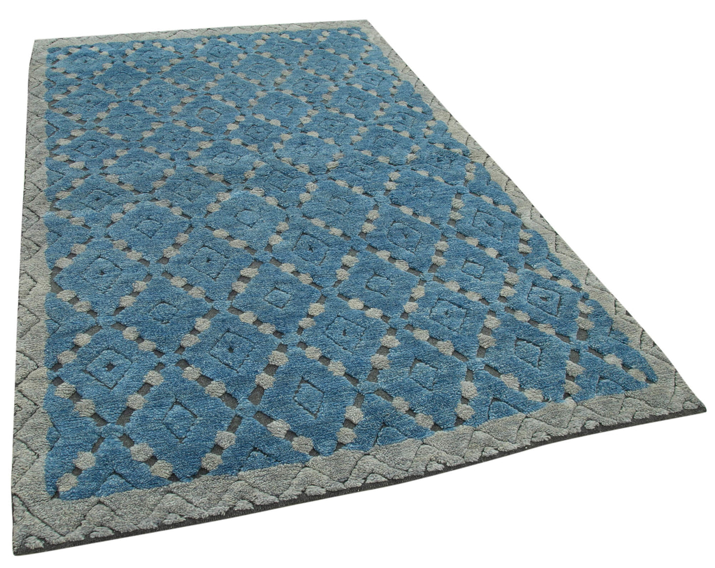 5x8 Blue Moroccan Rug - 37327