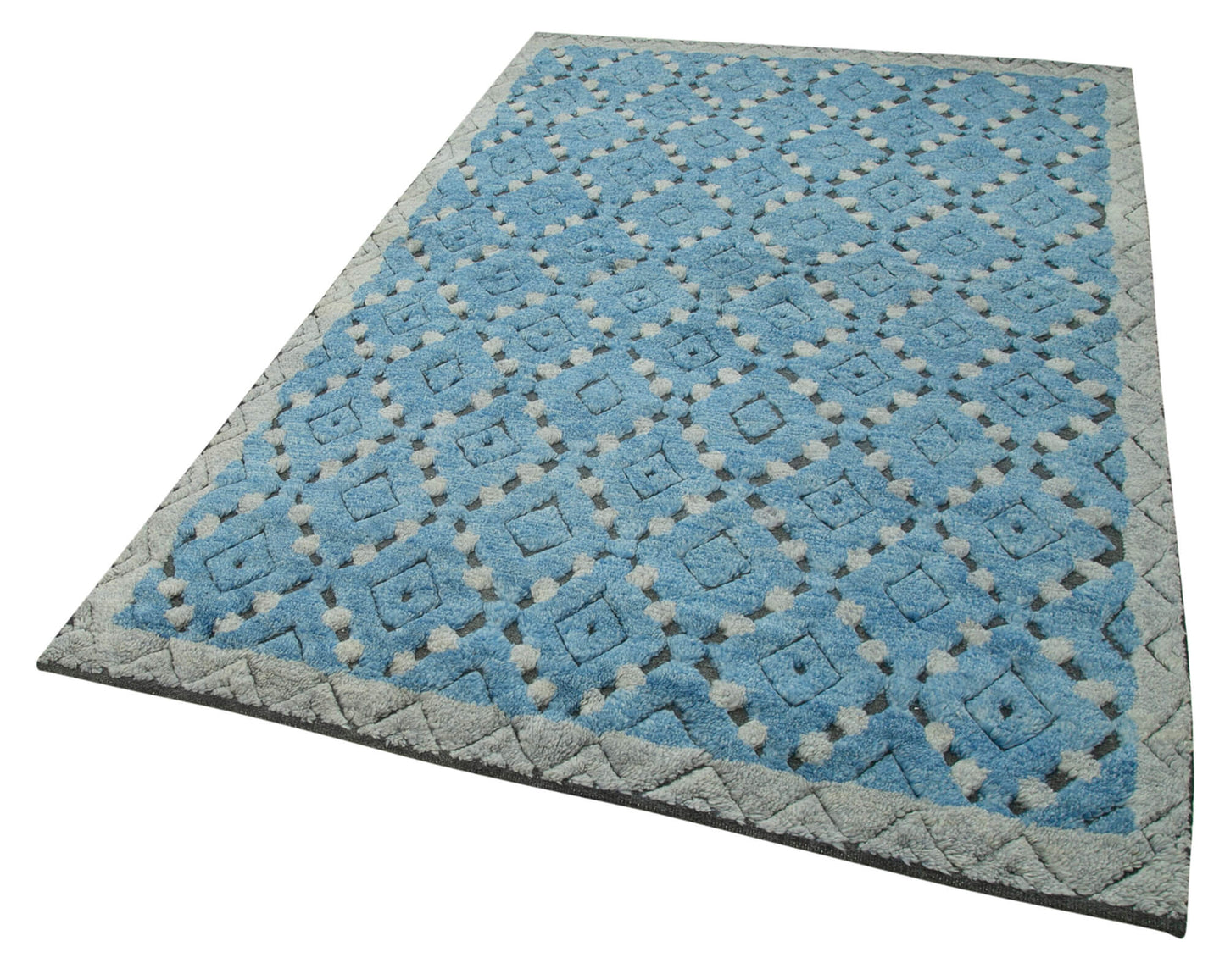 5x8 Blue Moroccan Rug - 37327