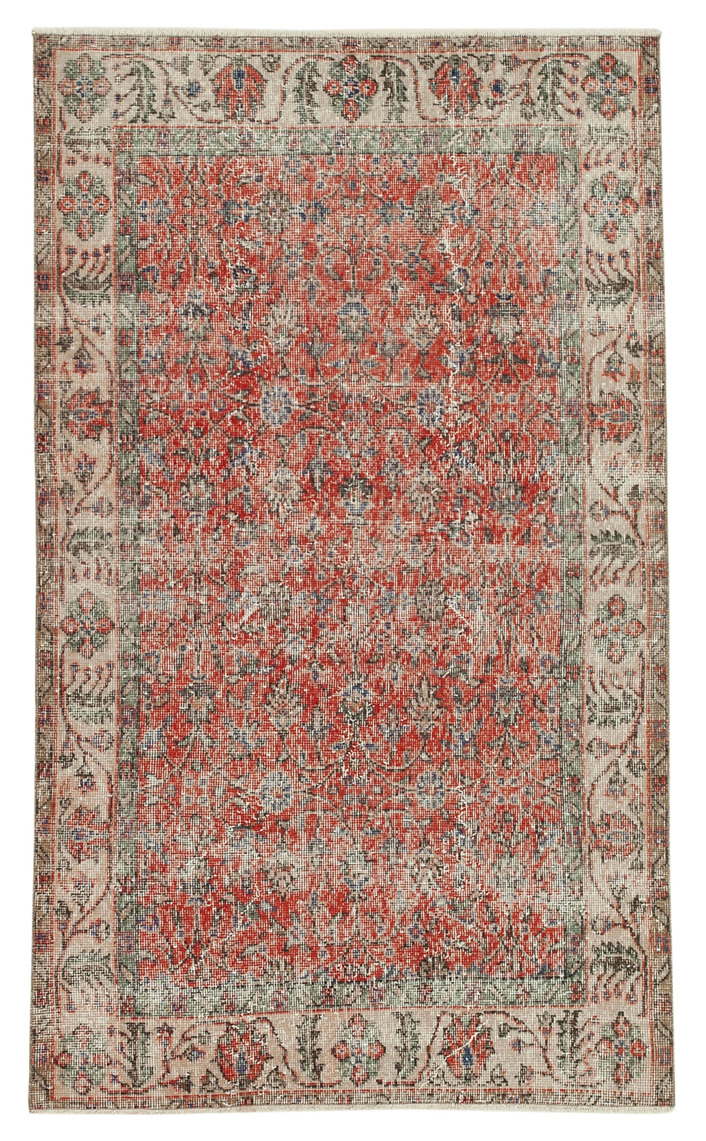 4x6 Red Overdyed Rug - 37455