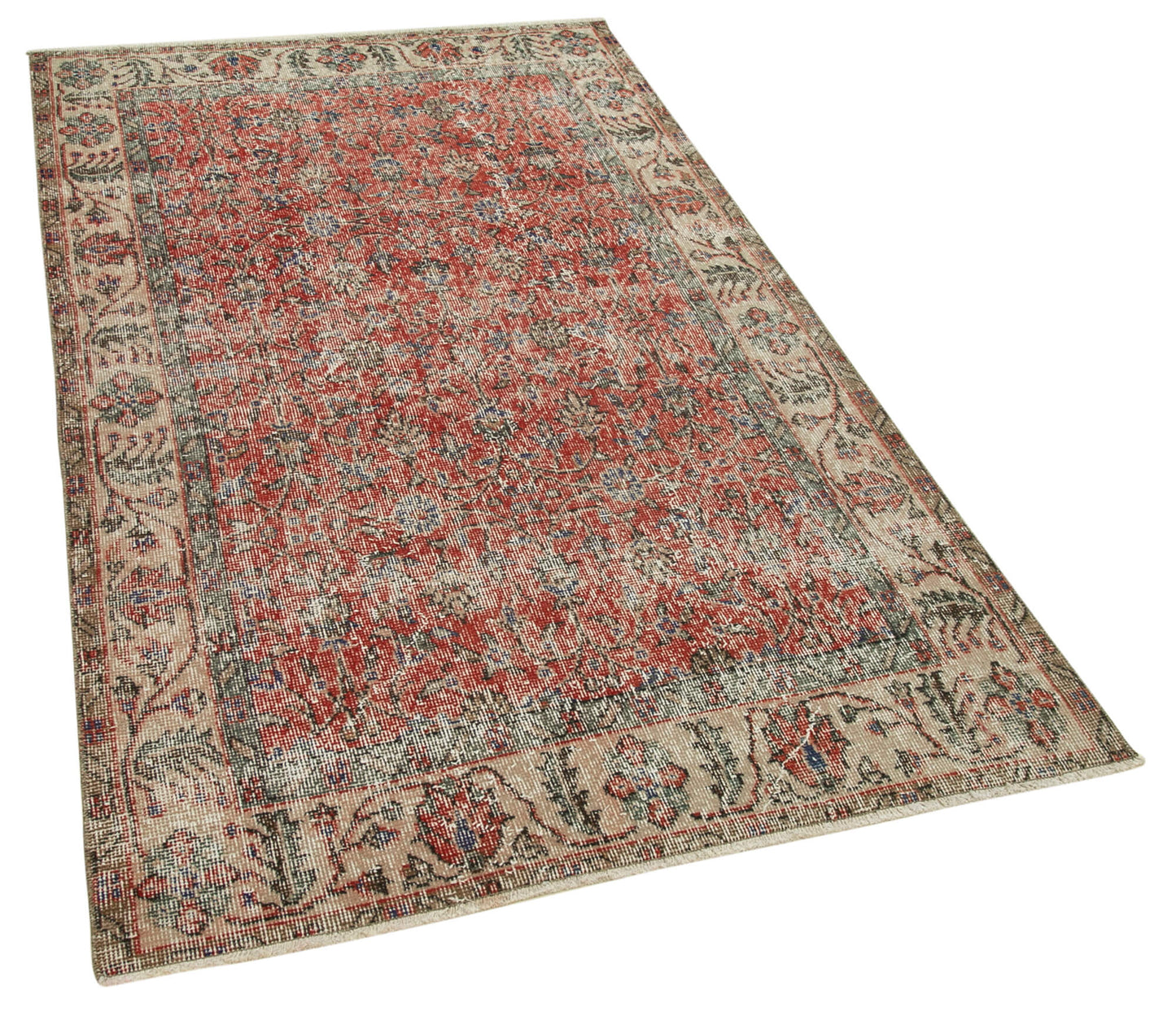 4x6 Red Overdyed Rug - 37455