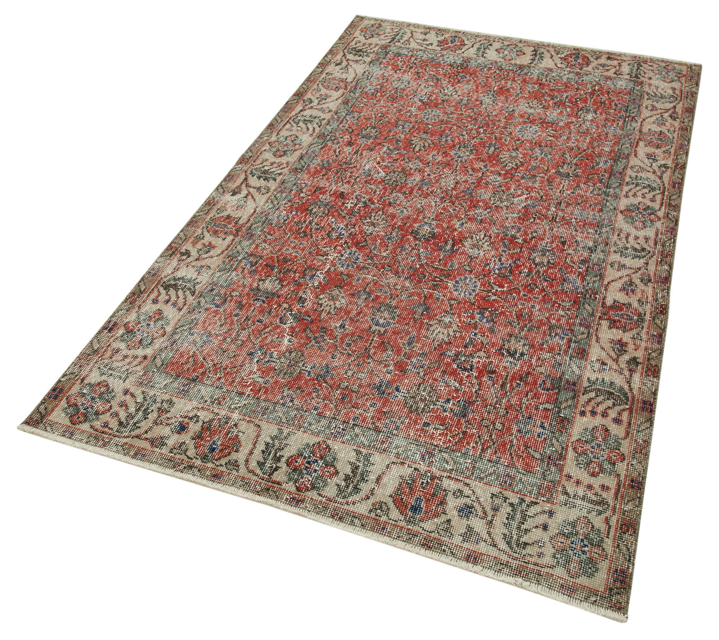 4x6 Red Overdyed Rug - 37455