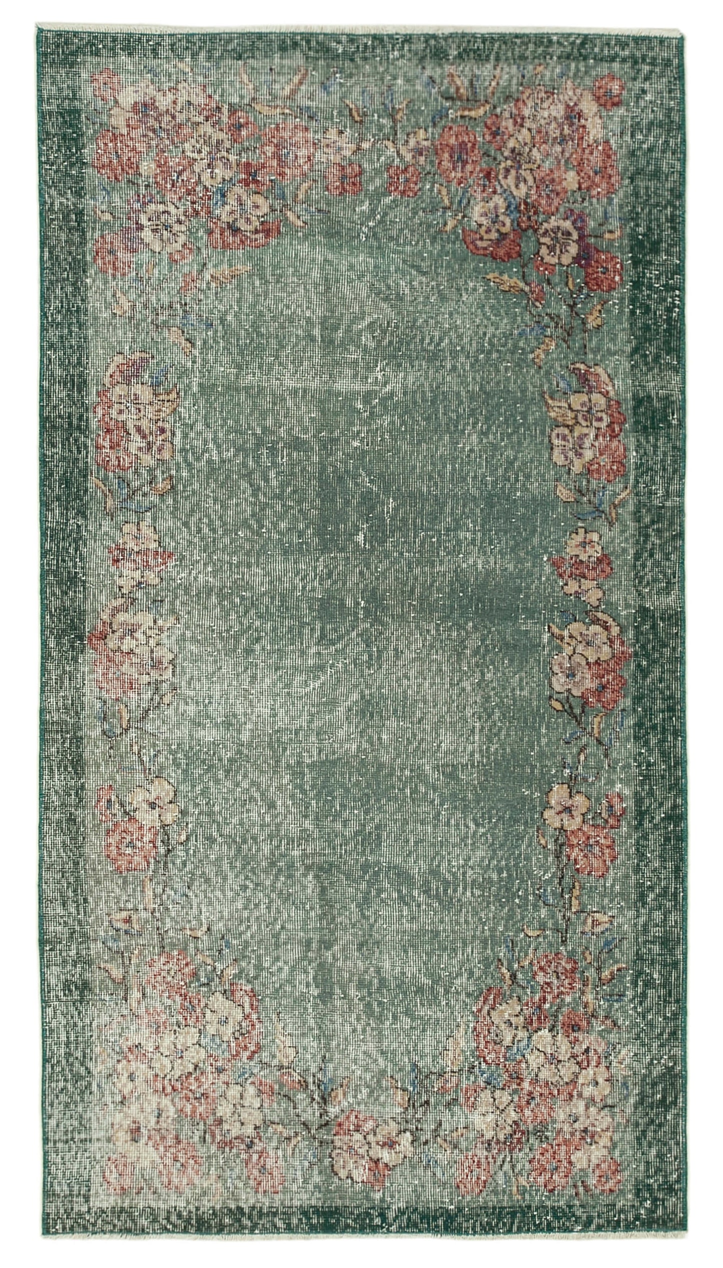 3x6 Green Overdyed Rug - 37489