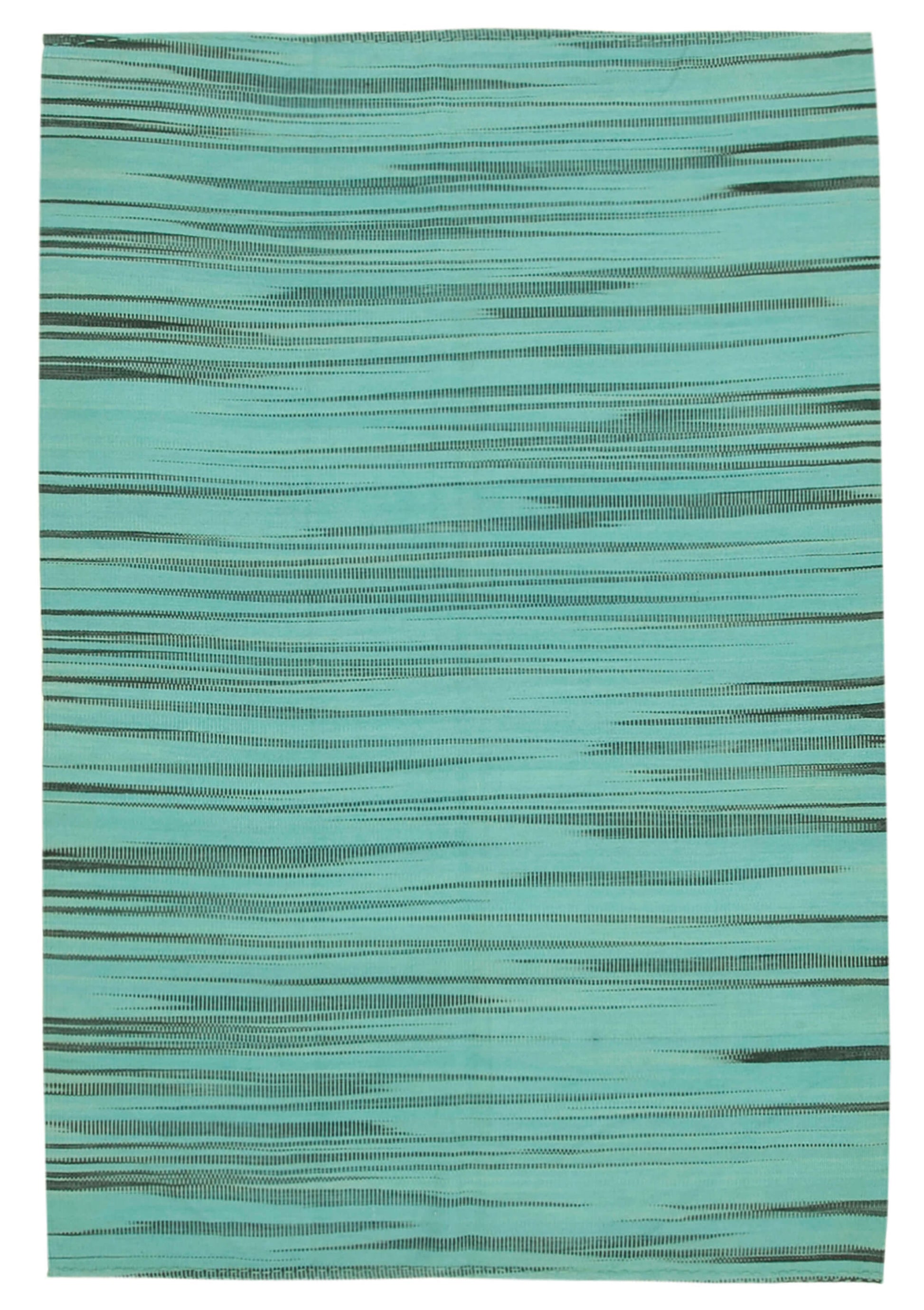 6x9 Turquoise Contemporary Kilim Rug - 37519