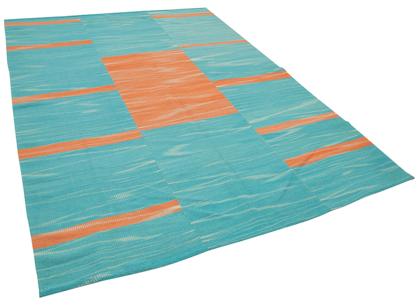 7x9 Turquoise Contemporary Kilim Rug - 37521