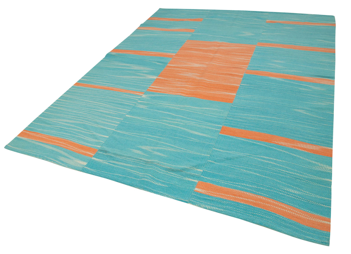 7x9 Turquoise Contemporary Kilim Rug - 37521