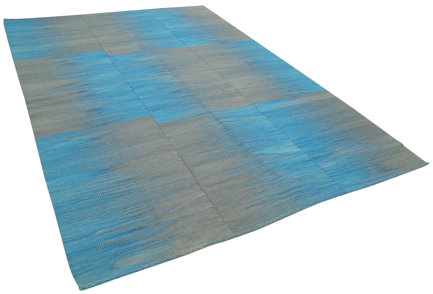 7x10 Blue Contemporary Kilim Rug - 37530