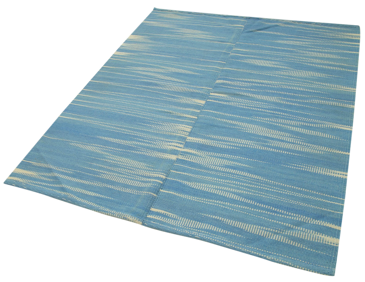 5x6 Blue Contemporary Kilim Rug - 37538