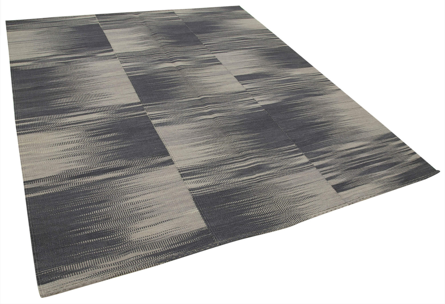 7x8 Grey Contemporary Kilim Rug - 37539