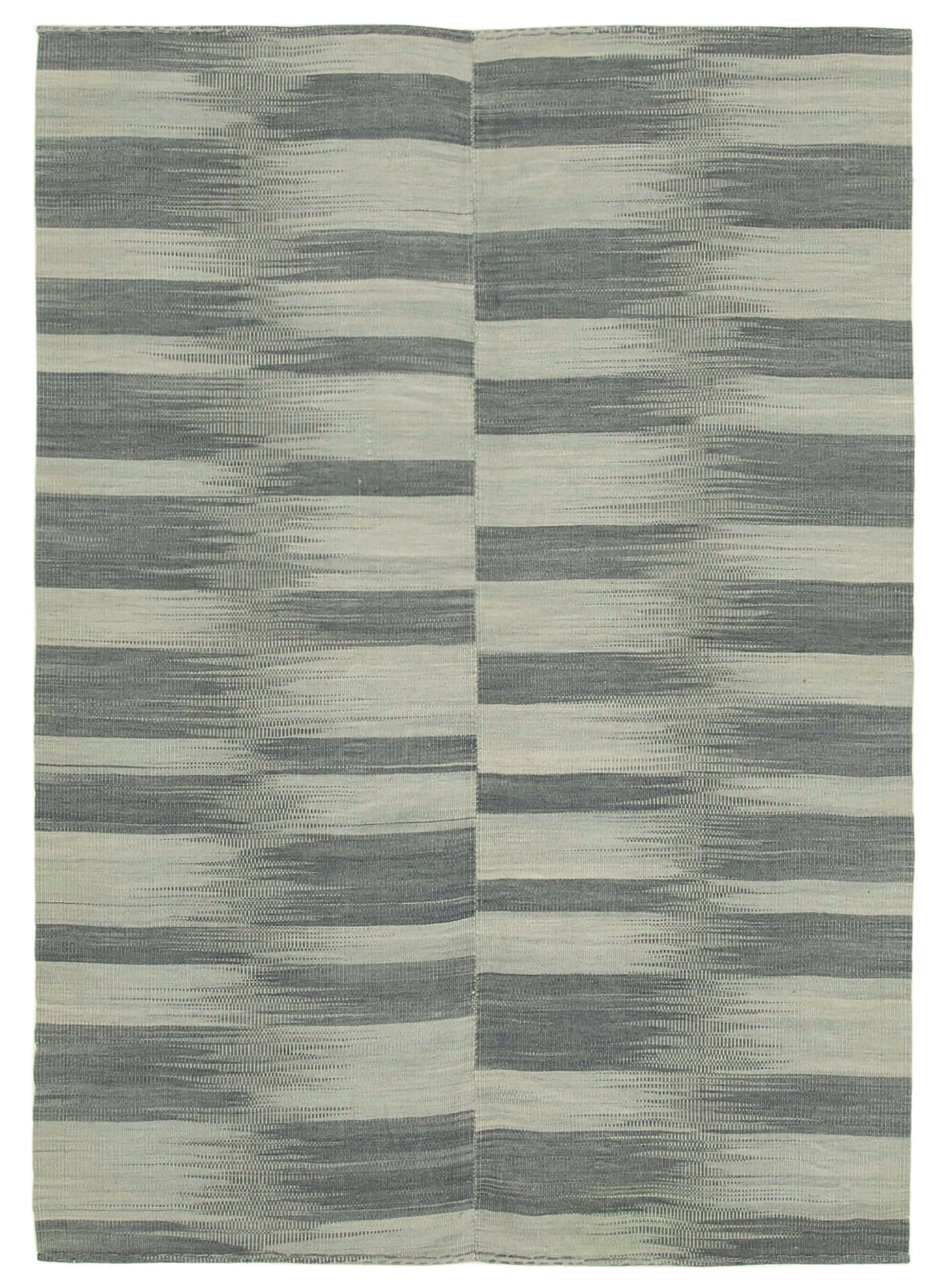 7x9 Grey Contemporary Kilim Rug - 37546