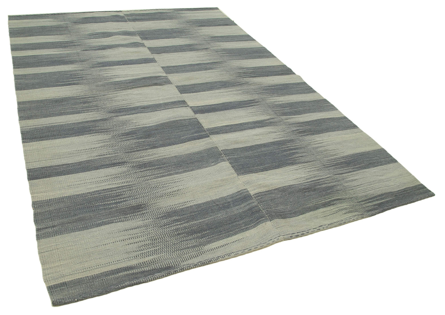 7x9 Grey Contemporary Kilim Rug - 37546