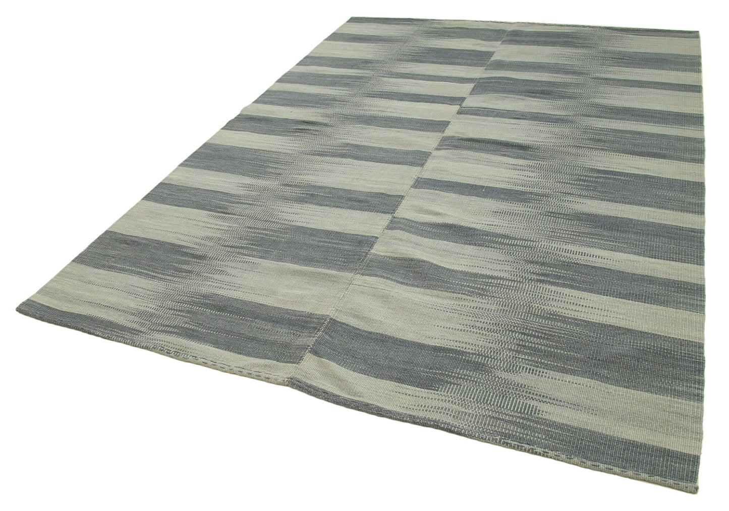 7x9 Grey Contemporary Kilim Rug - 37546