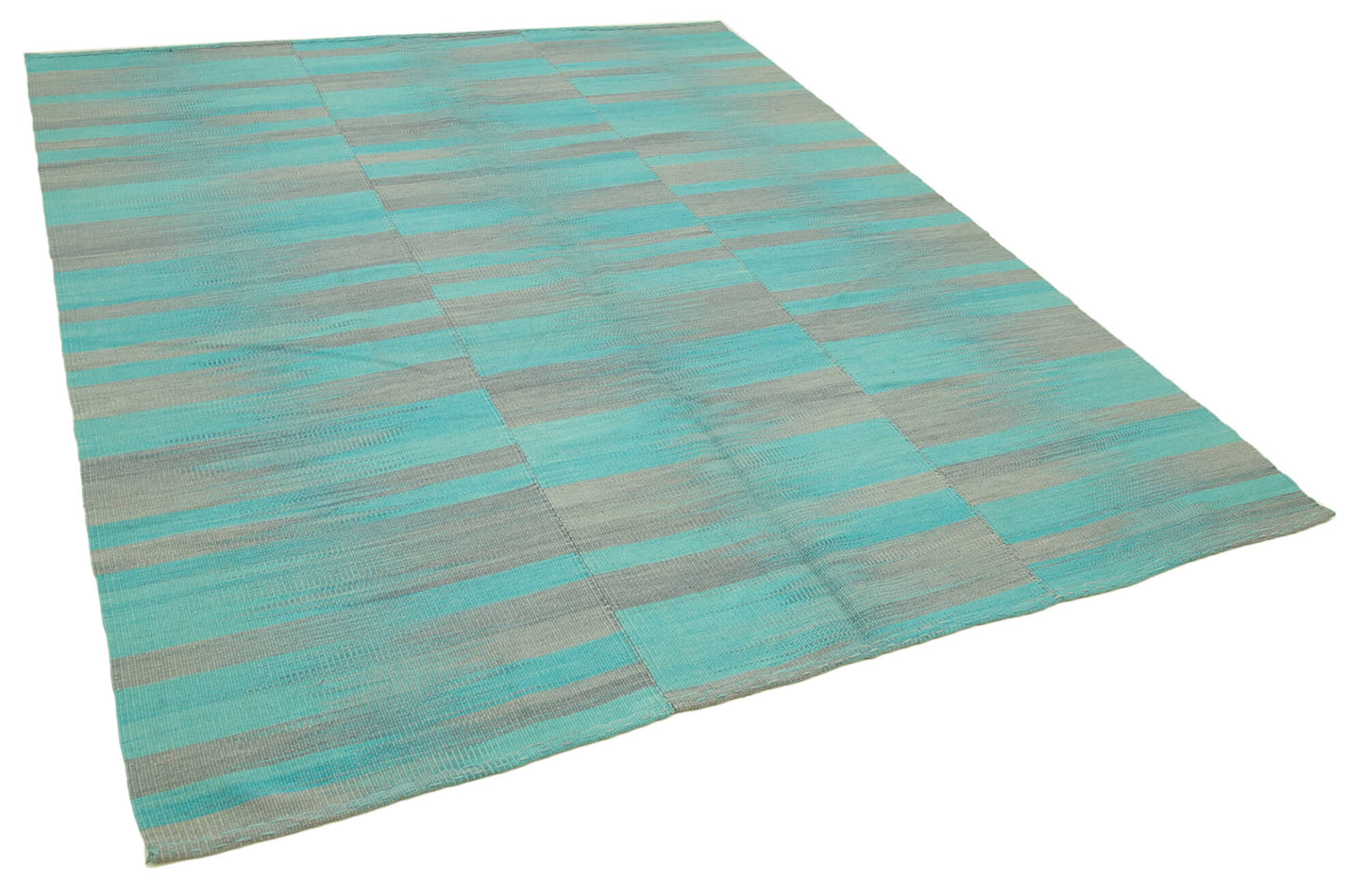 7x8 Turquoise Contemporary Kilim Rug - 37547