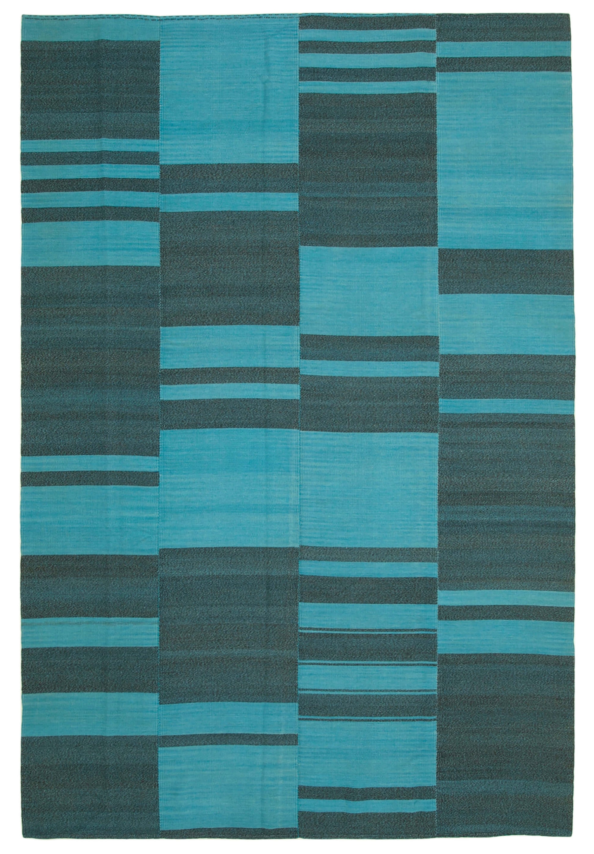 9x14 Turquoise Contemporary Kilim Rug - 37553