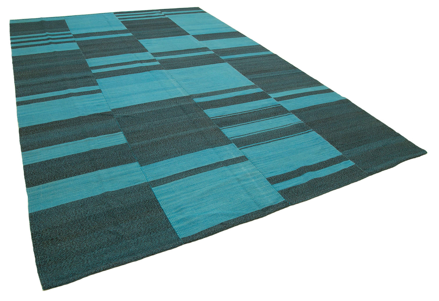 9x14 Turquoise Contemporary Kilim Rug - 37553