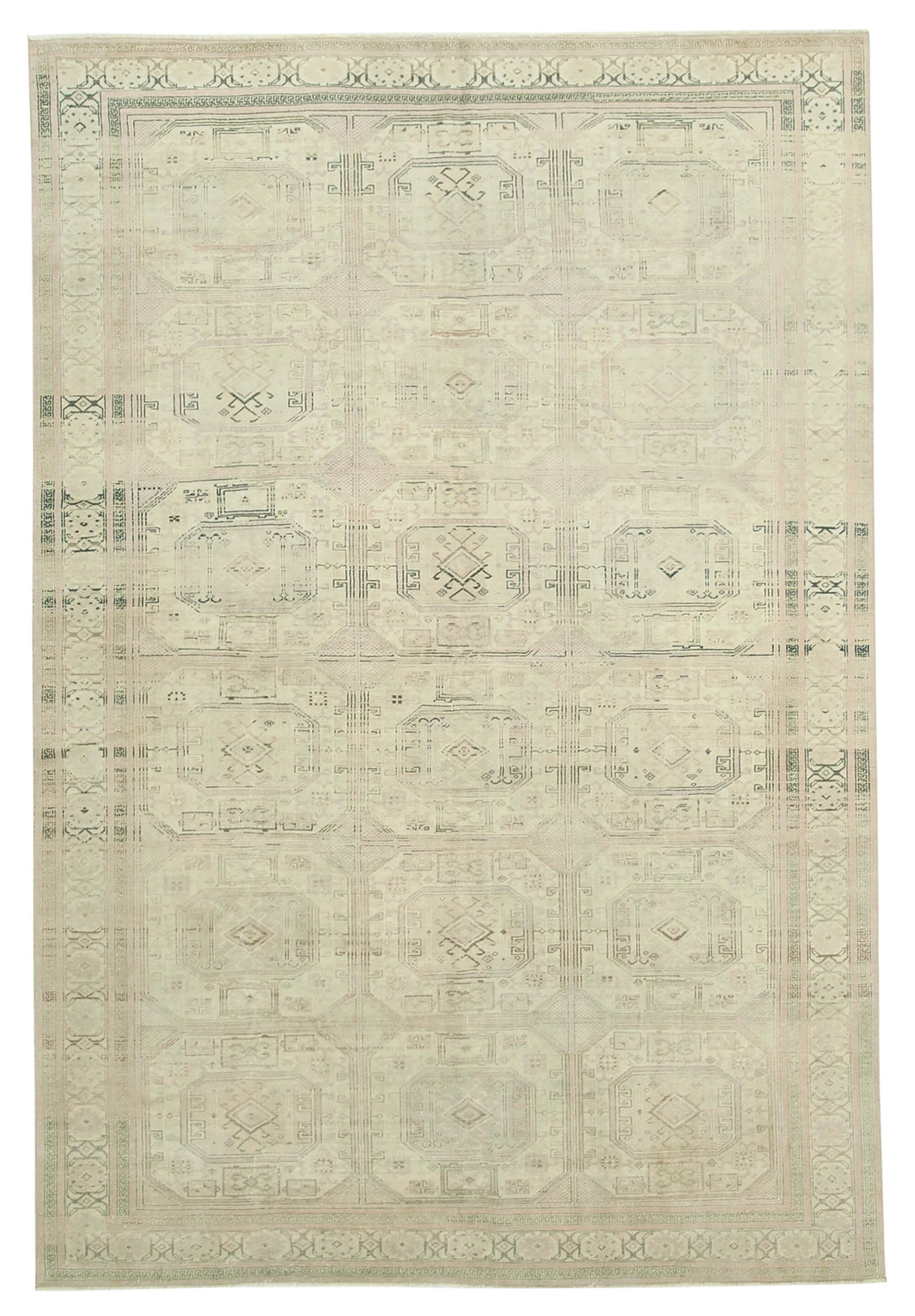 7x10 Beige Vintage Rug - 37849