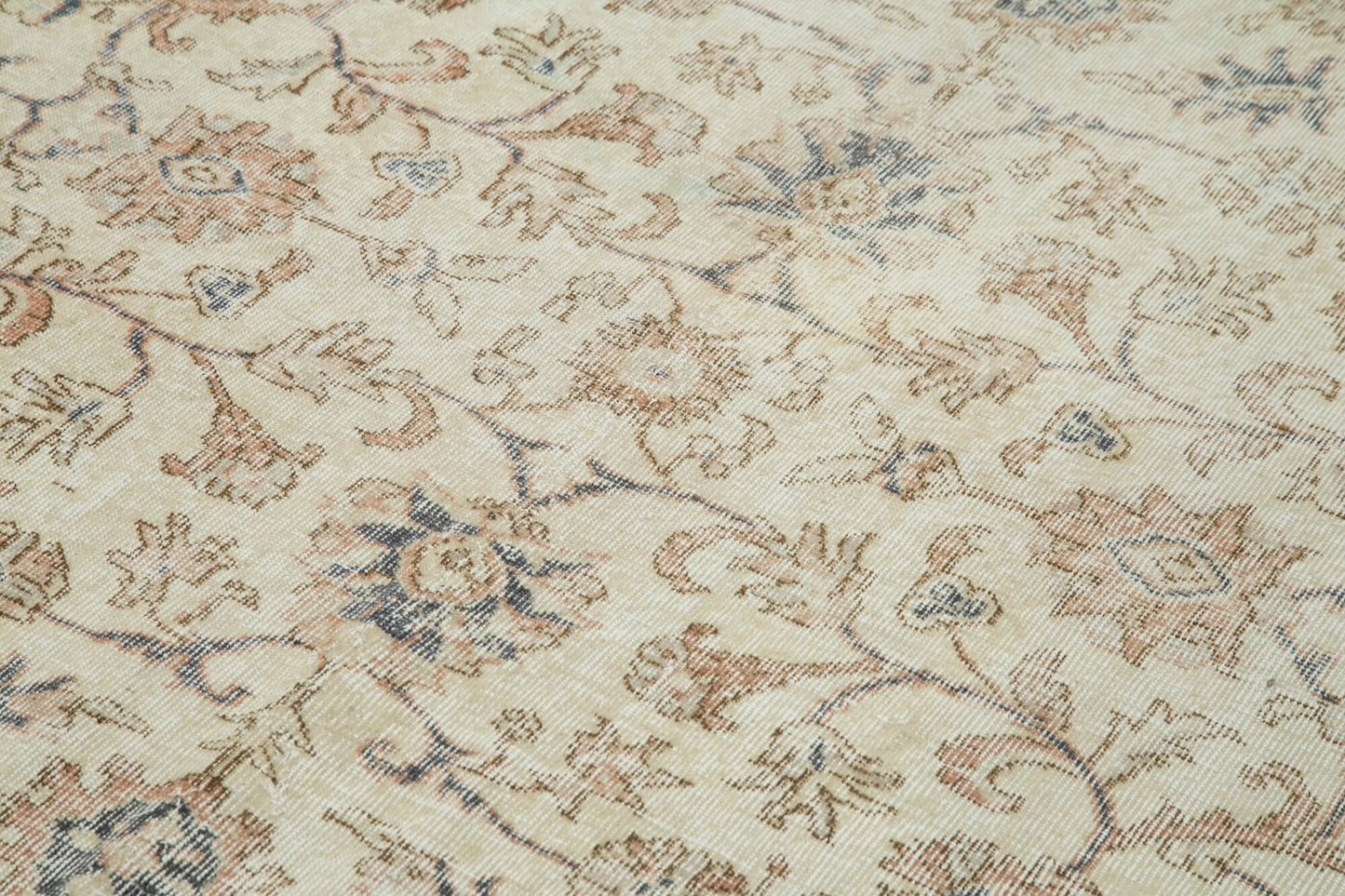 7x10 Beige Turkish Vintage Area Rug - 37850