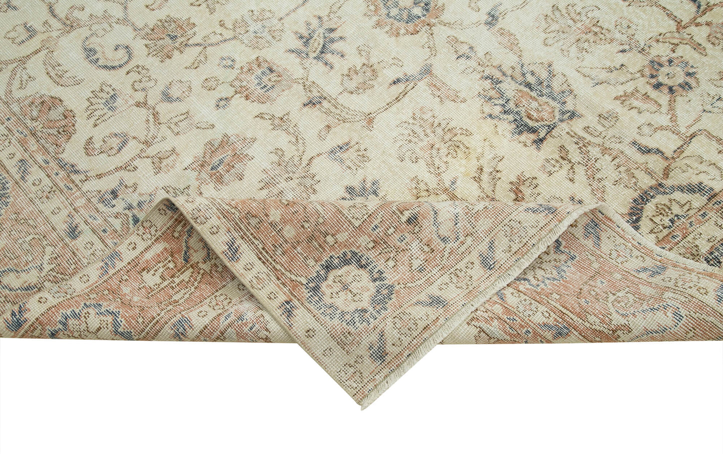 7x10 Beige Turkish Vintage Area Rug - 37850