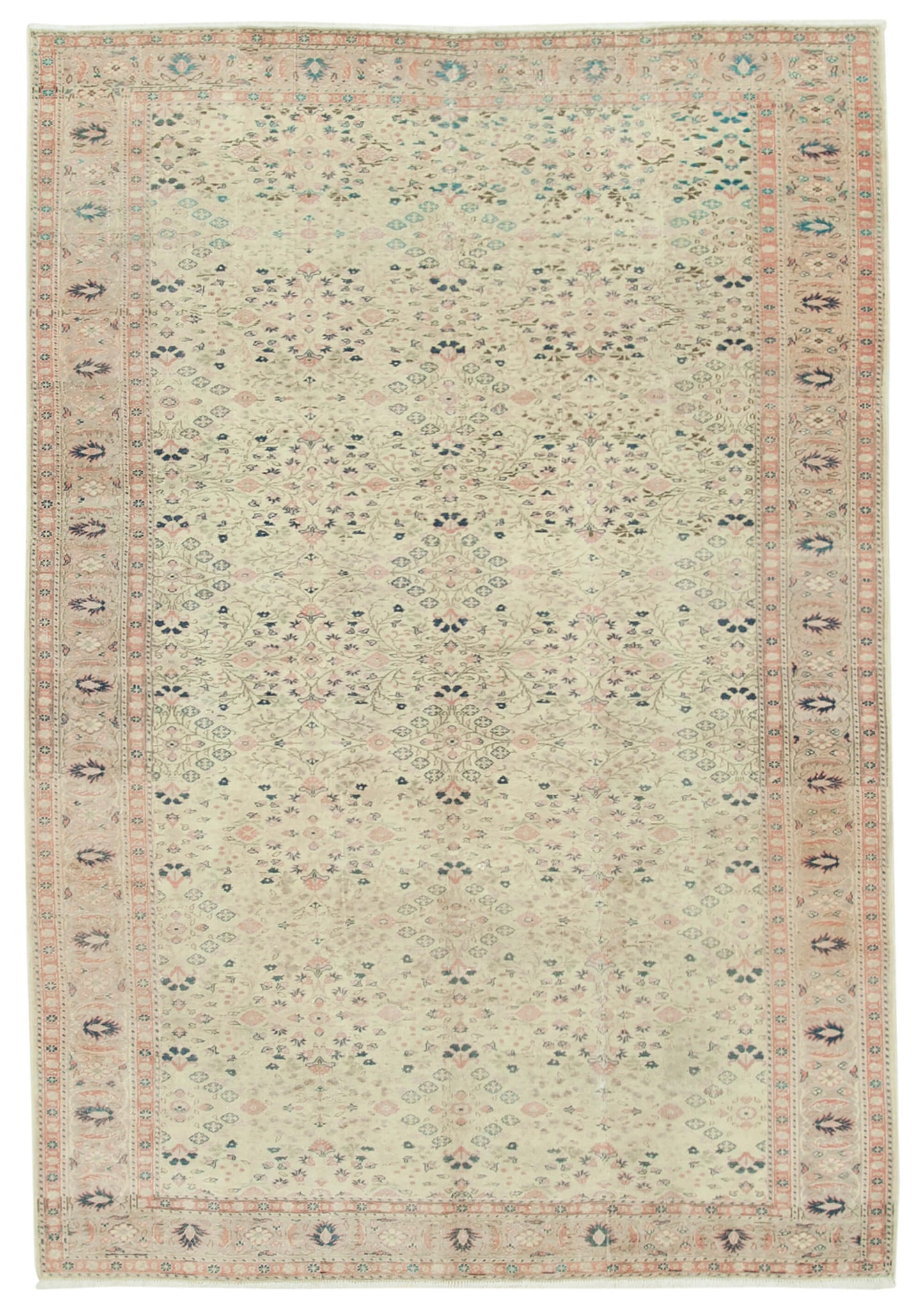 7x10 Beige Vintage Rug - 37855