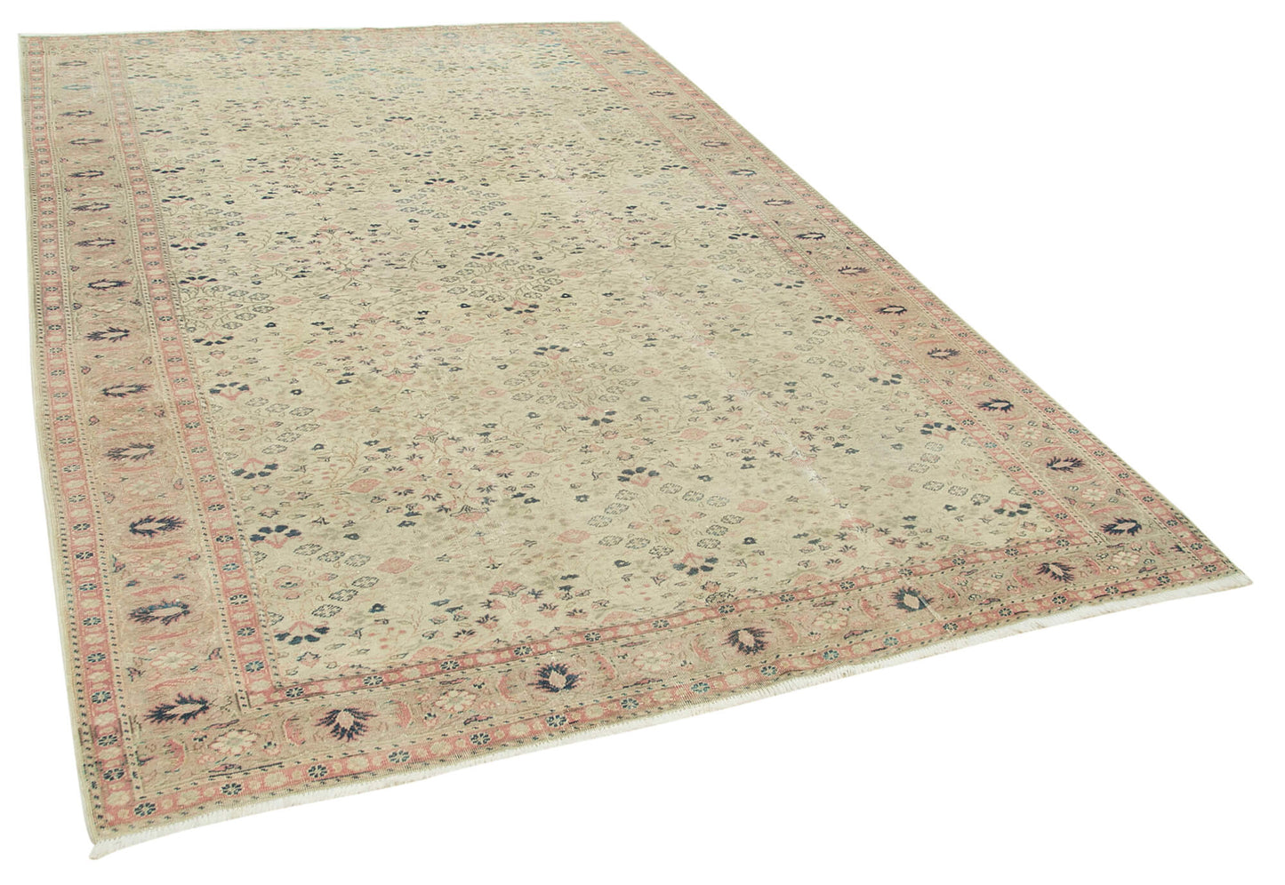 7x10 Beige Vintage Rug - 37855