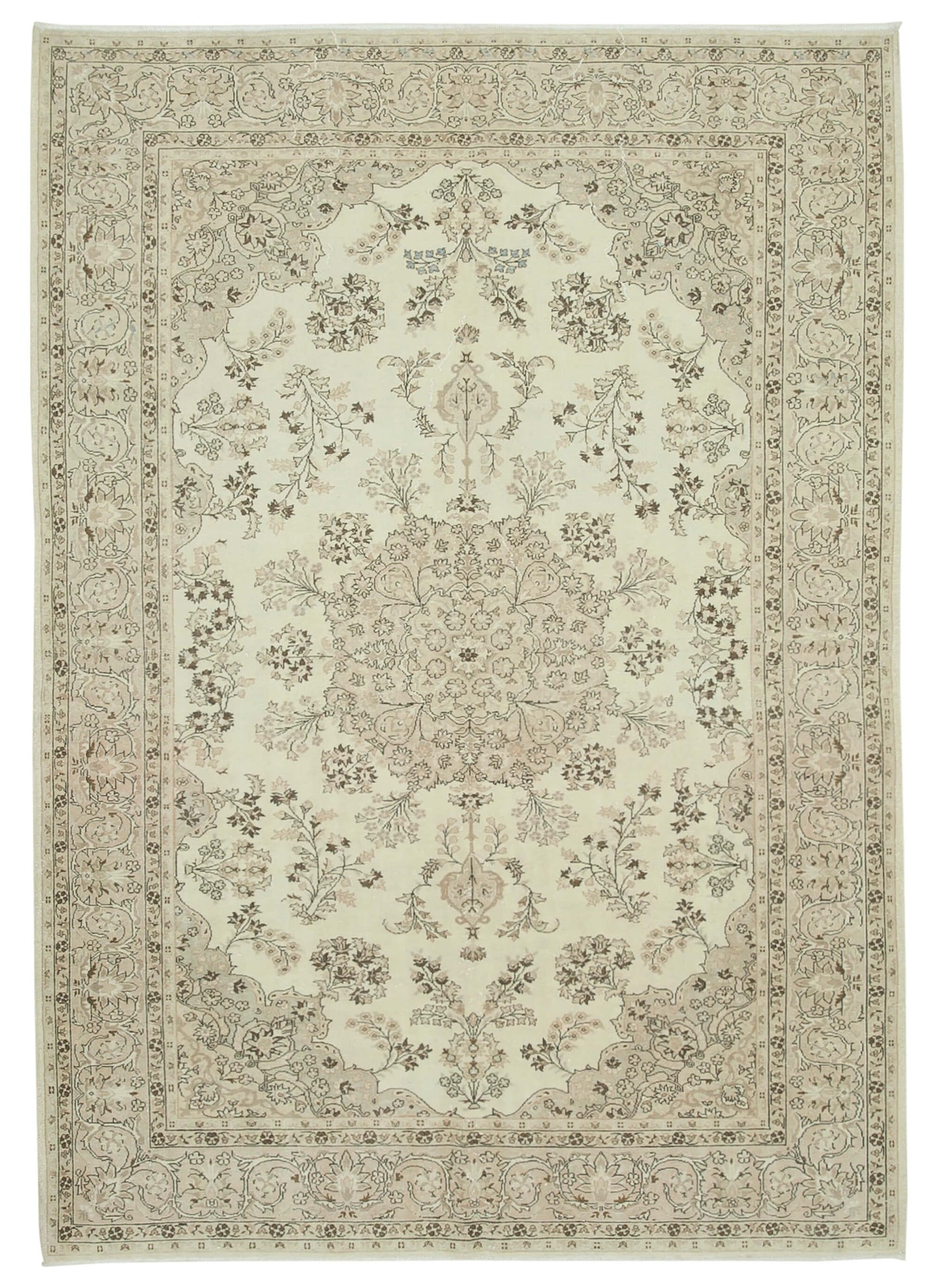 7x10 Beige Vintage Rug - 37856