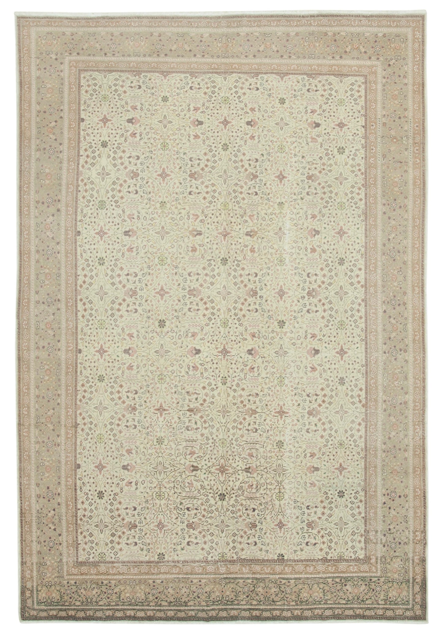 7x10 Beige Vintage Rug - 37858