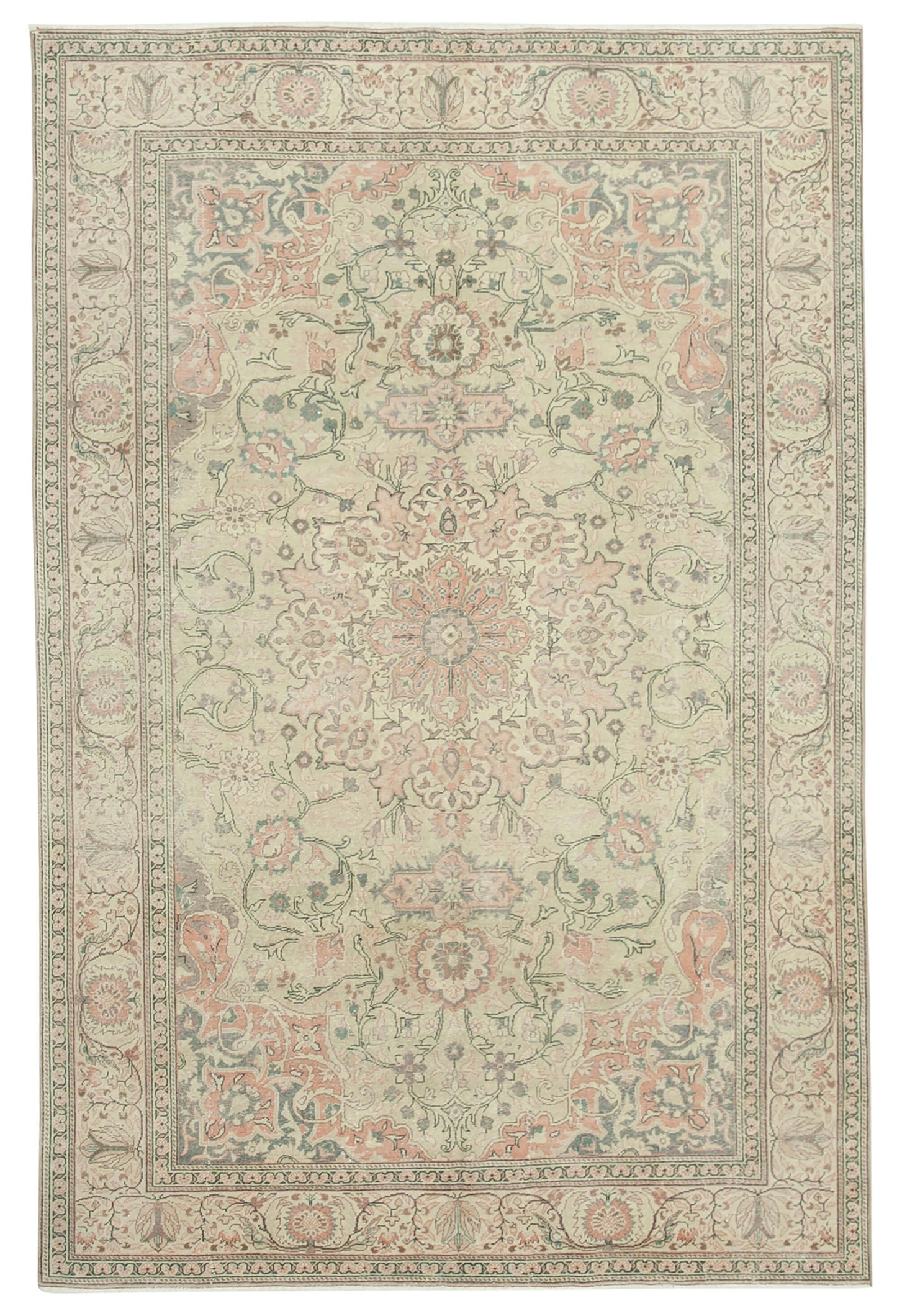 6x9 Beige Vintage Rug - 37859