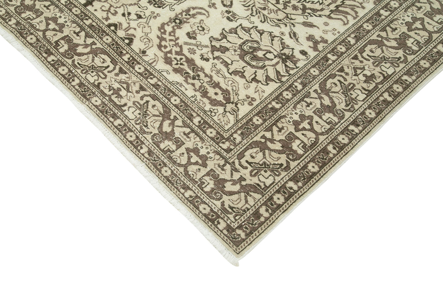 6x10 Beige Turkish Vintage Area Rug - 37863