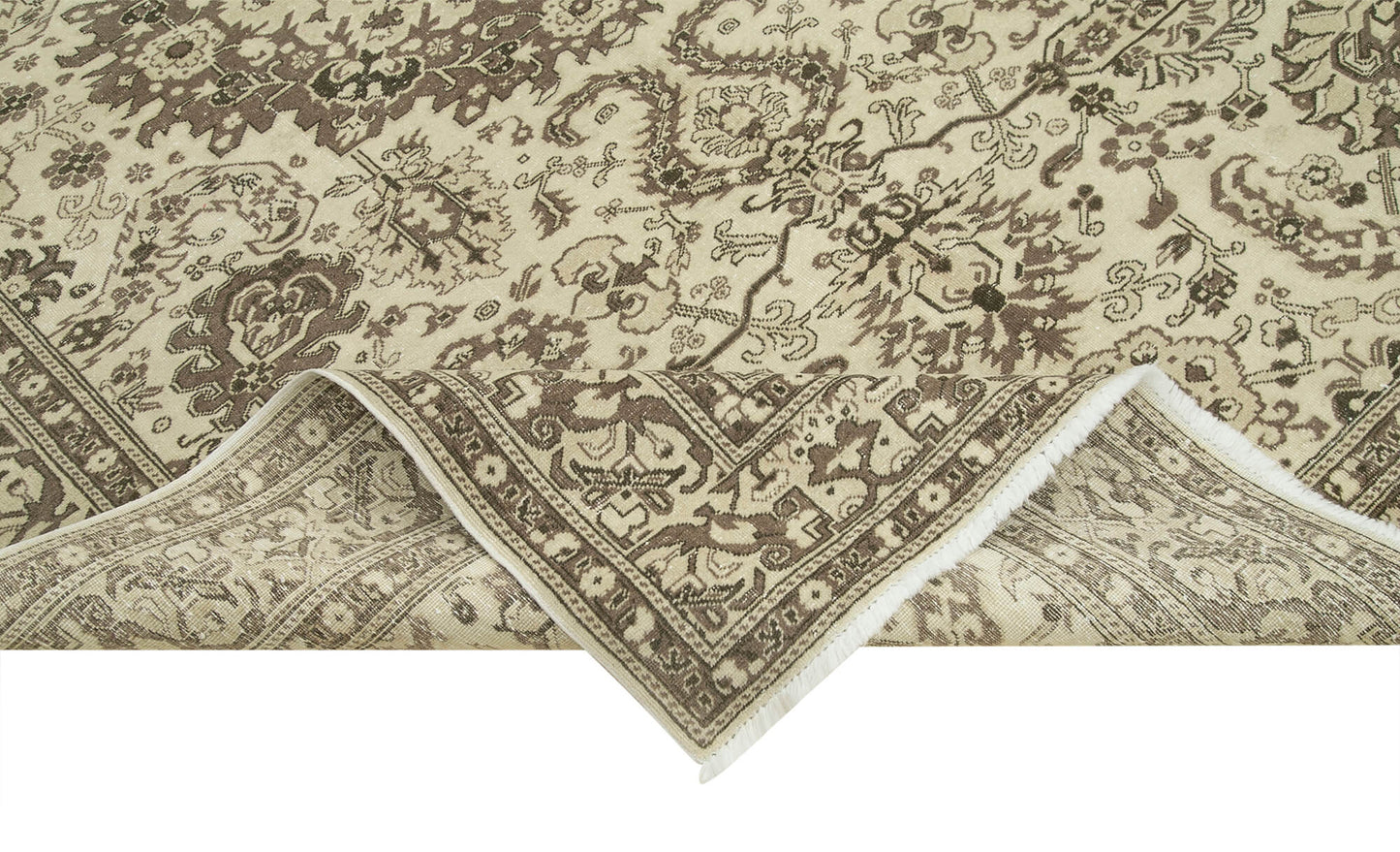 6x10 Beige Turkish Vintage Area Rug - 37863