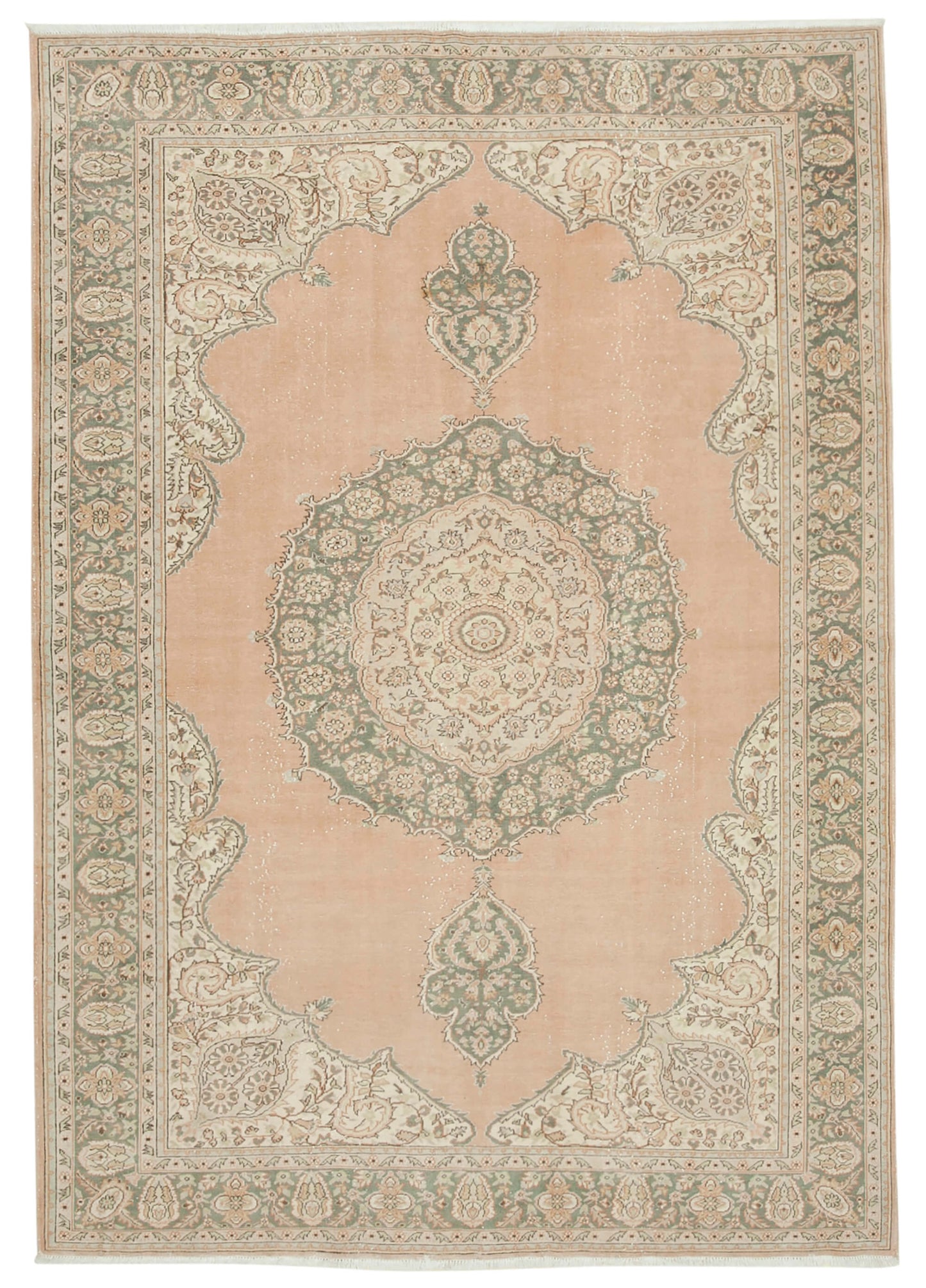 7x10 Beige Vintage Rug - 37865