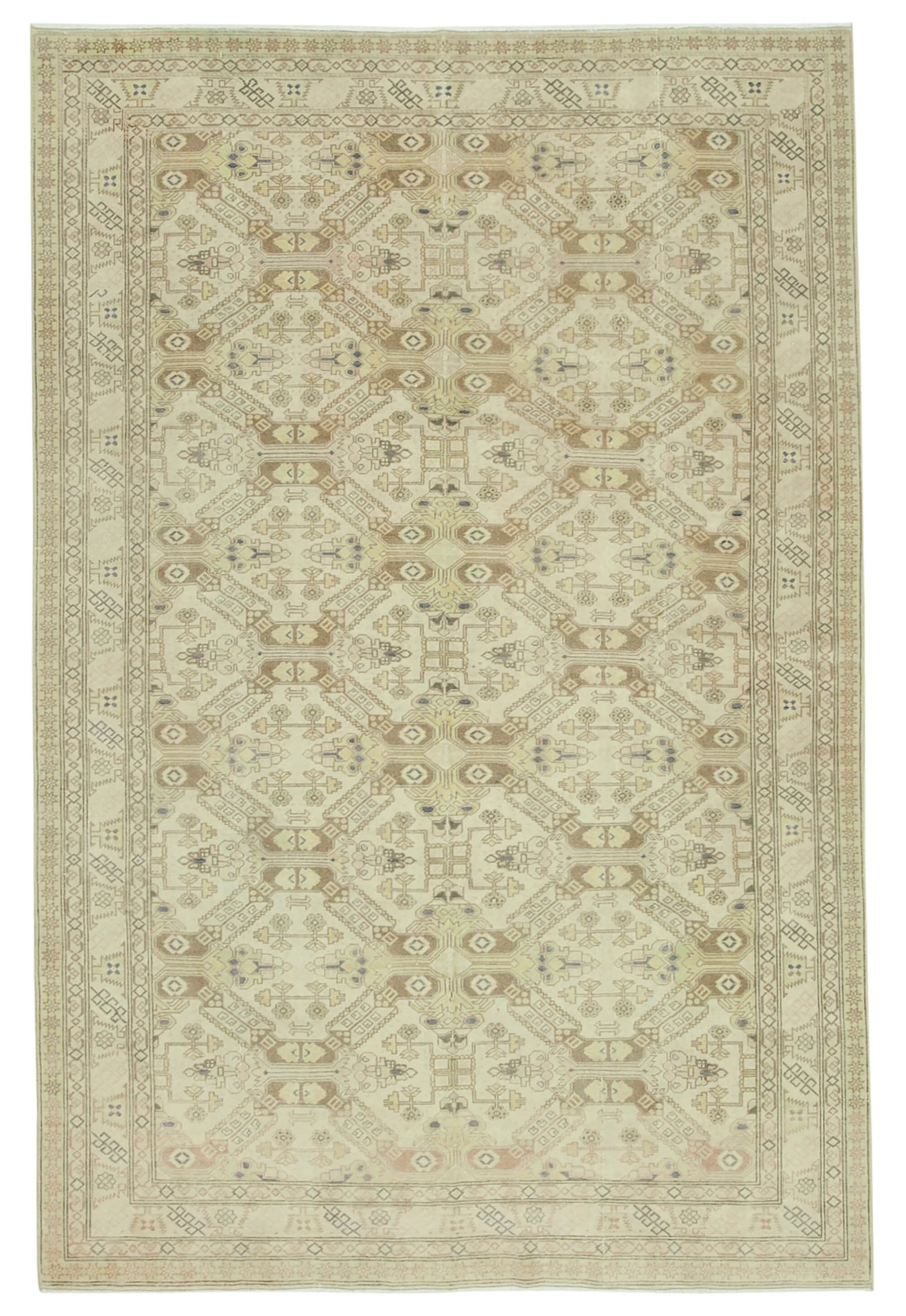 6x10 Beige Vintage Rug - 37868