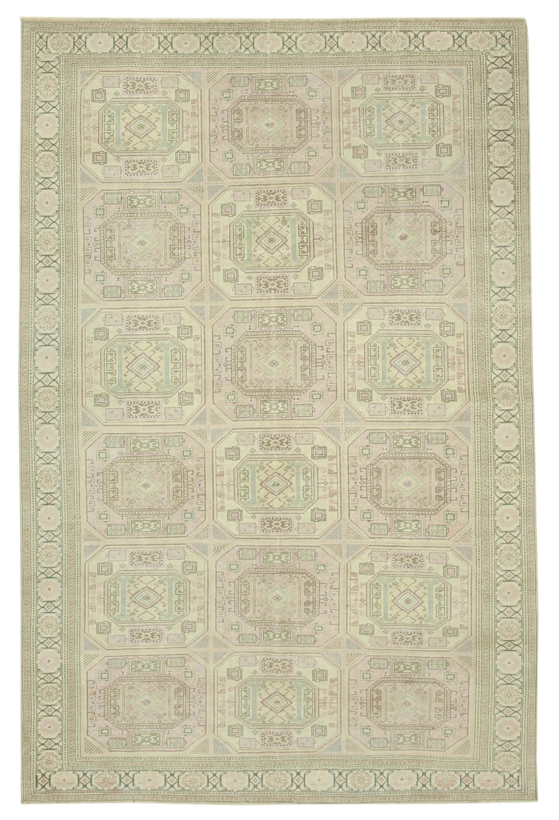 6x10 Beige Vintage Rug - 37874