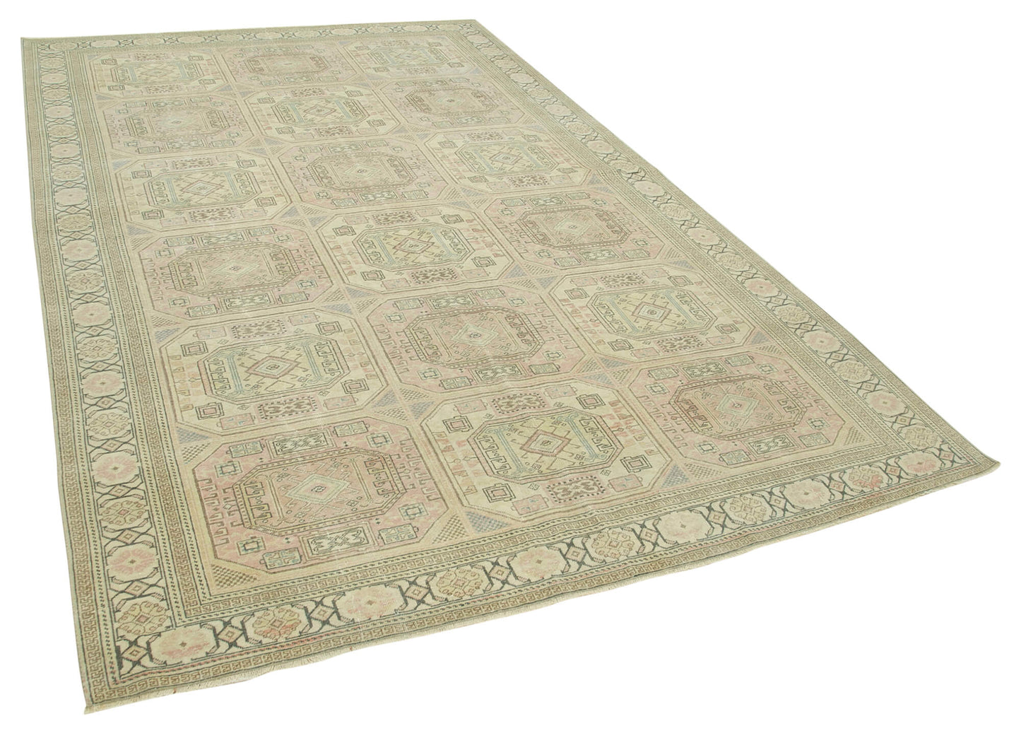 6x10 Beige Vintage Rug - 37874