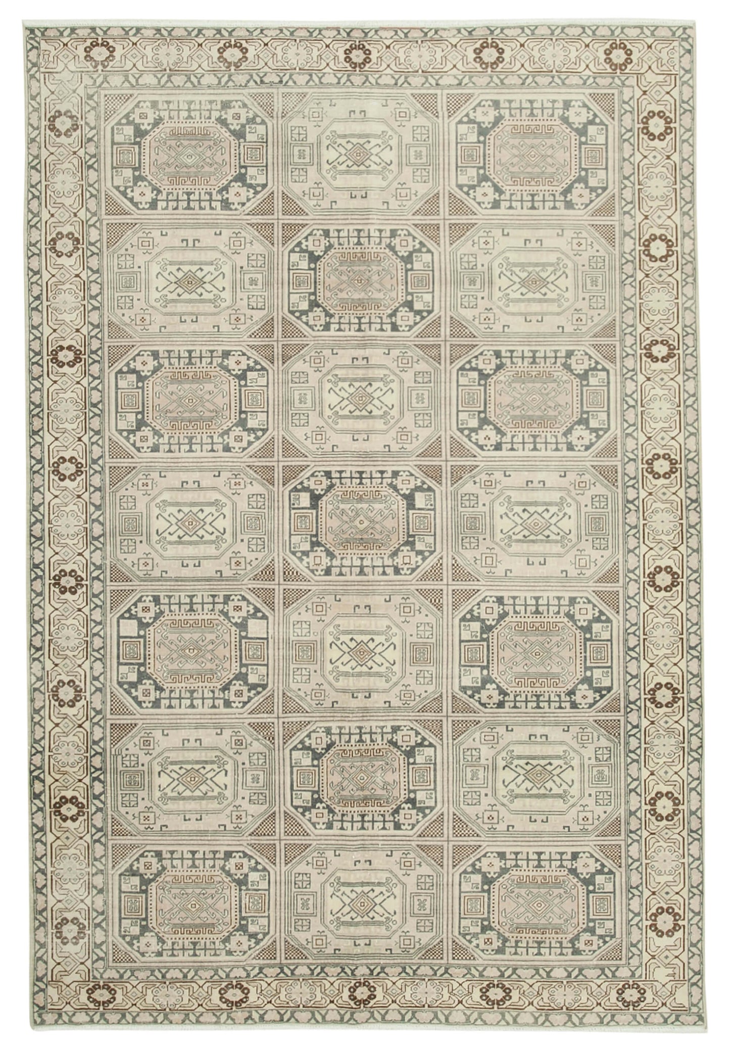 6x10 Beige Vintage Rug - 37875