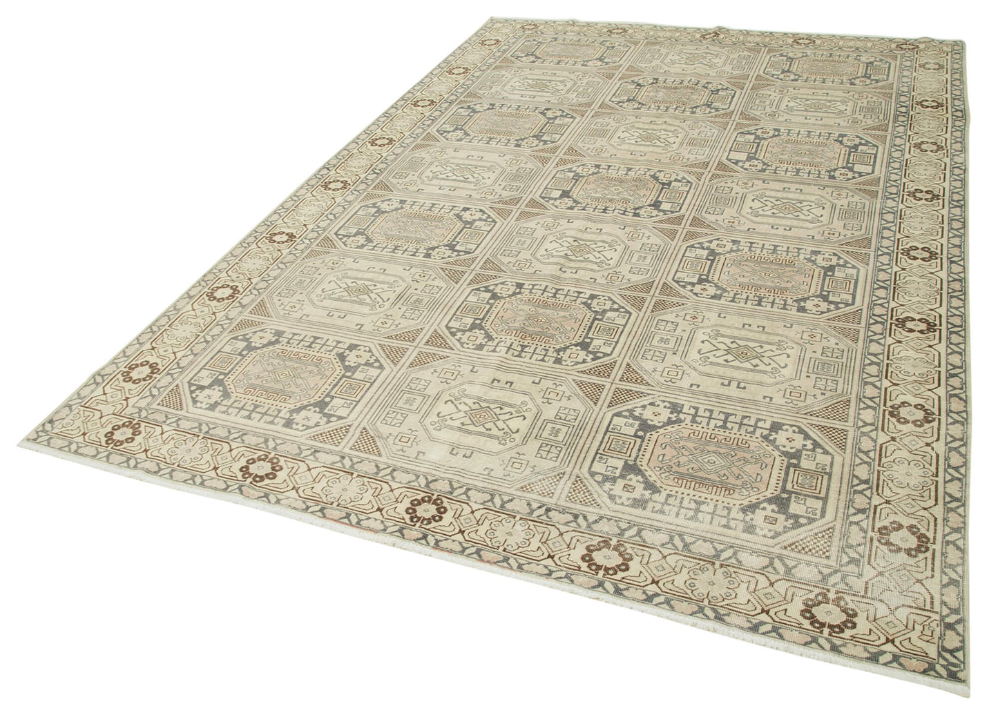 6x10 Beige Vintage Rug - 37875