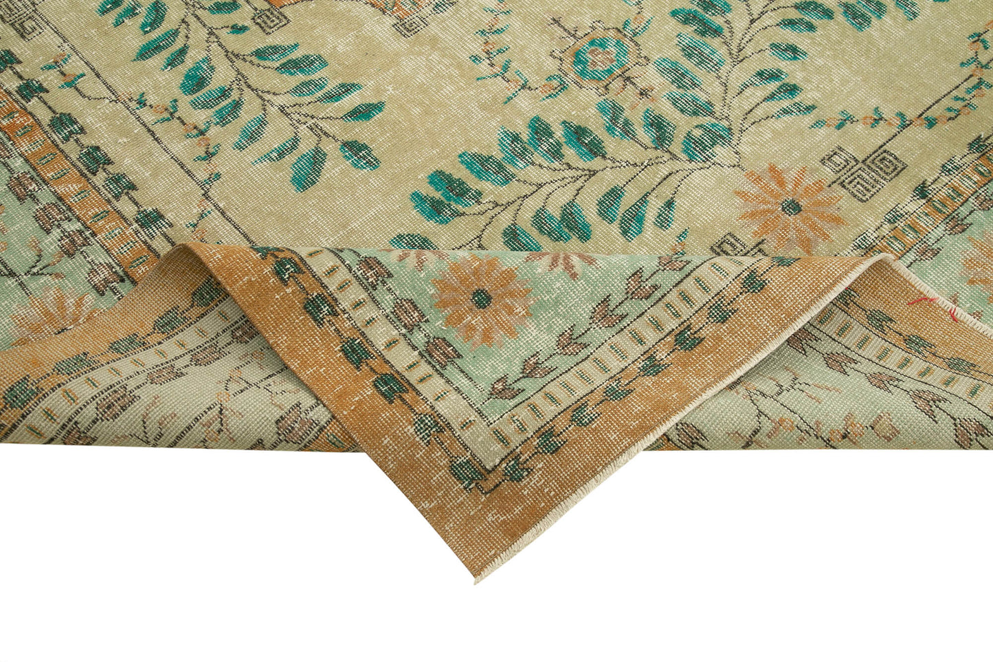 7x11 Beige Turkish Vintage Area Rug - 37881