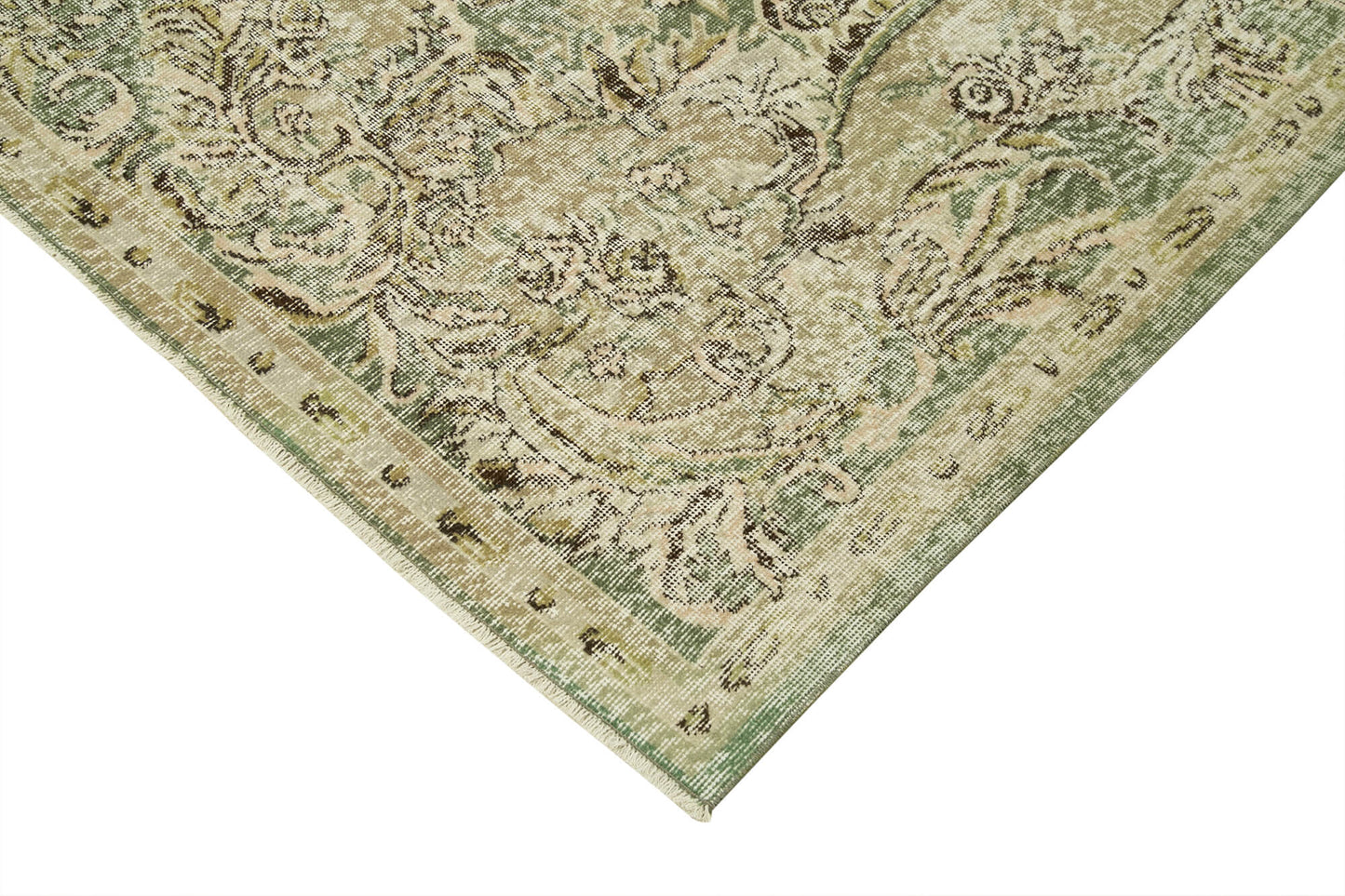 7x10 Beige Turkish Vintage Area Rug - 37883